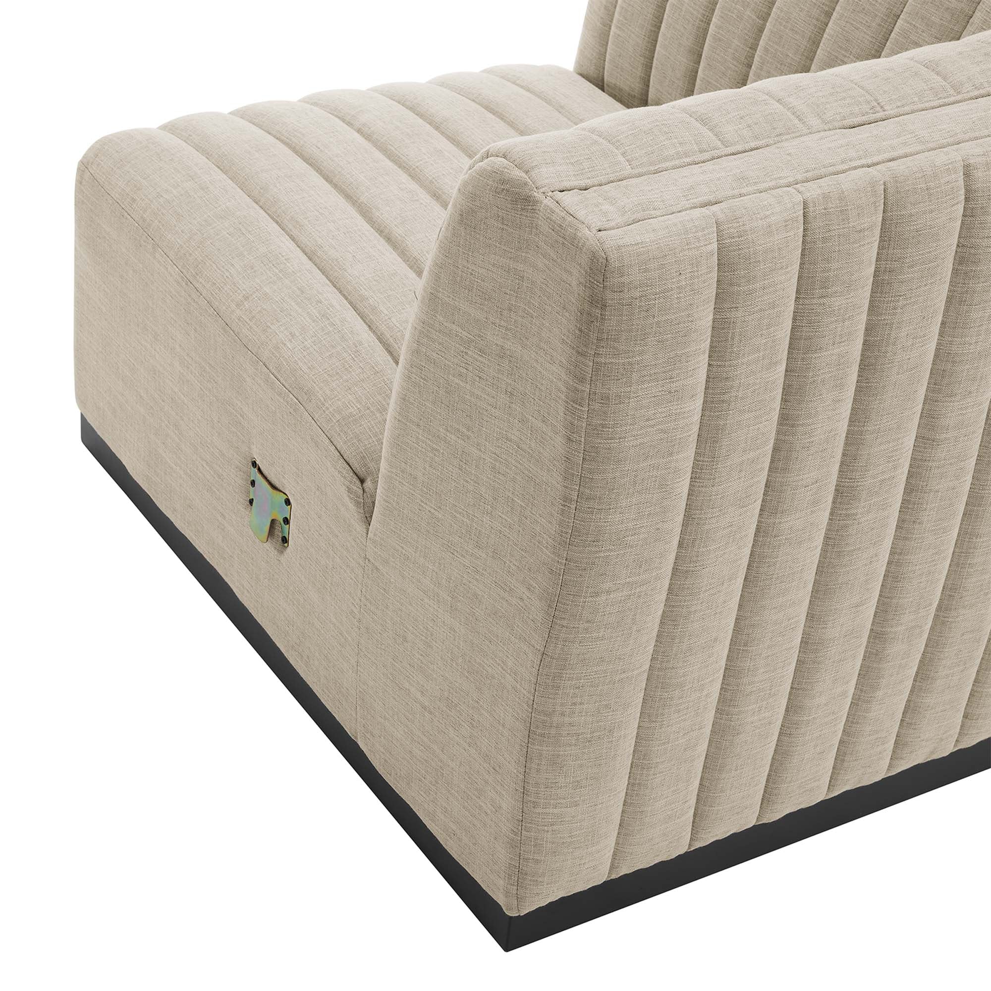 Conjure 4-Piece Channel Tufted Upholstered Fabric L-Shaped Sectional by Modway