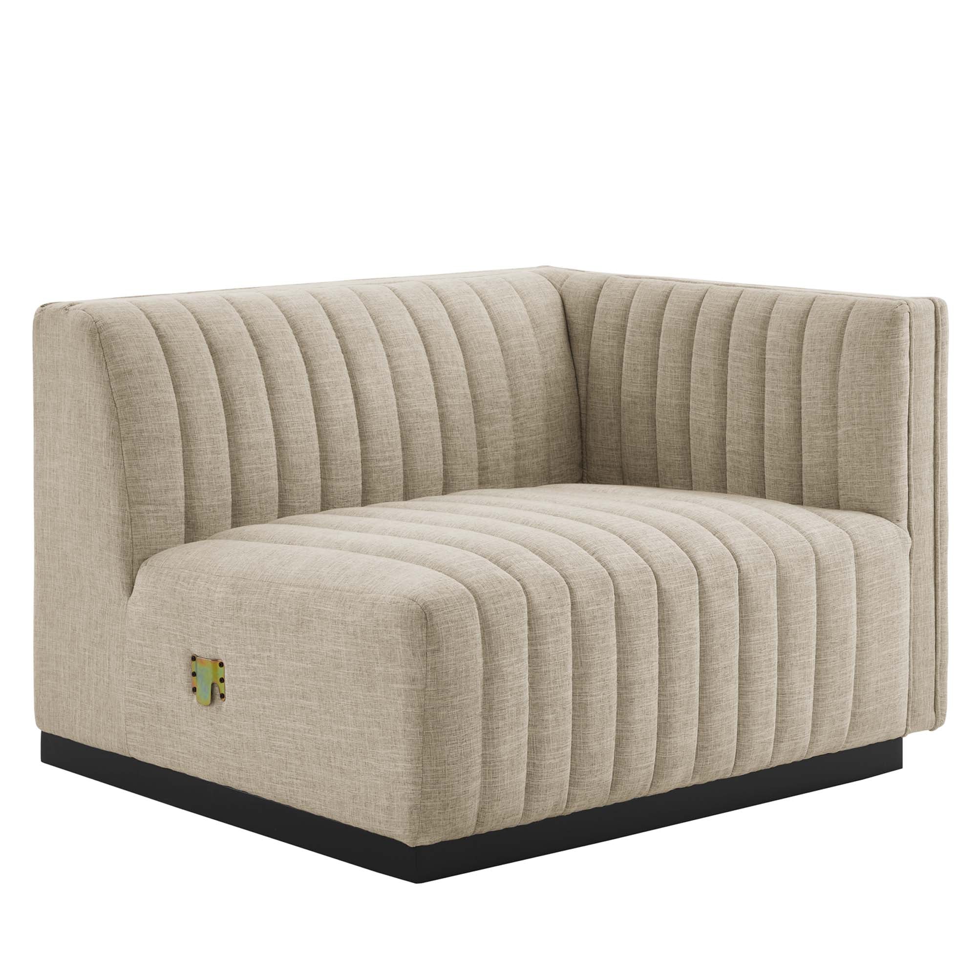 Conjure 4-Piece Channel Tufted Upholstered Fabric L-Shaped Sectional by Modway