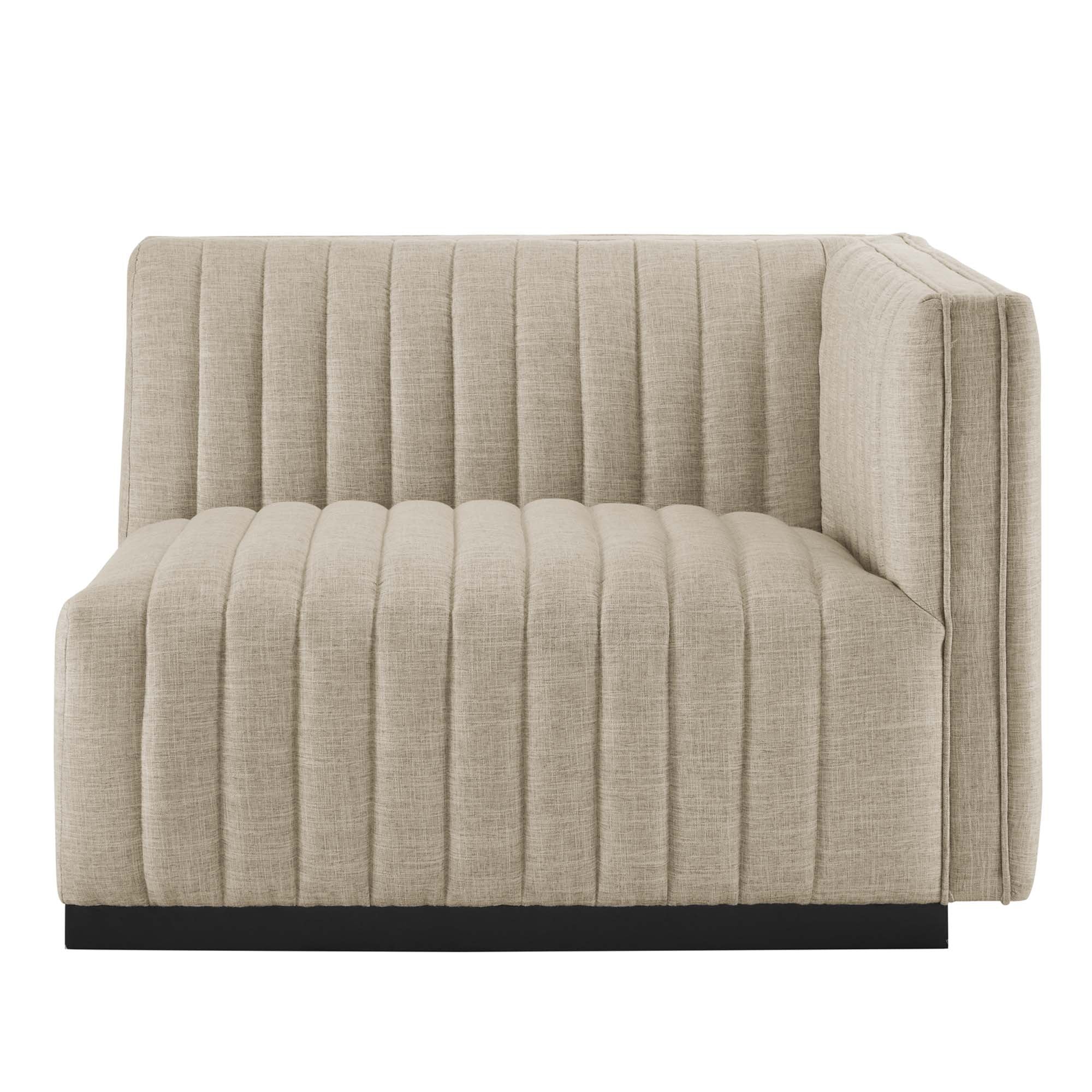 Conjure 4-Piece Channel Tufted Upholstered Fabric L-Shaped Sectional by Modway