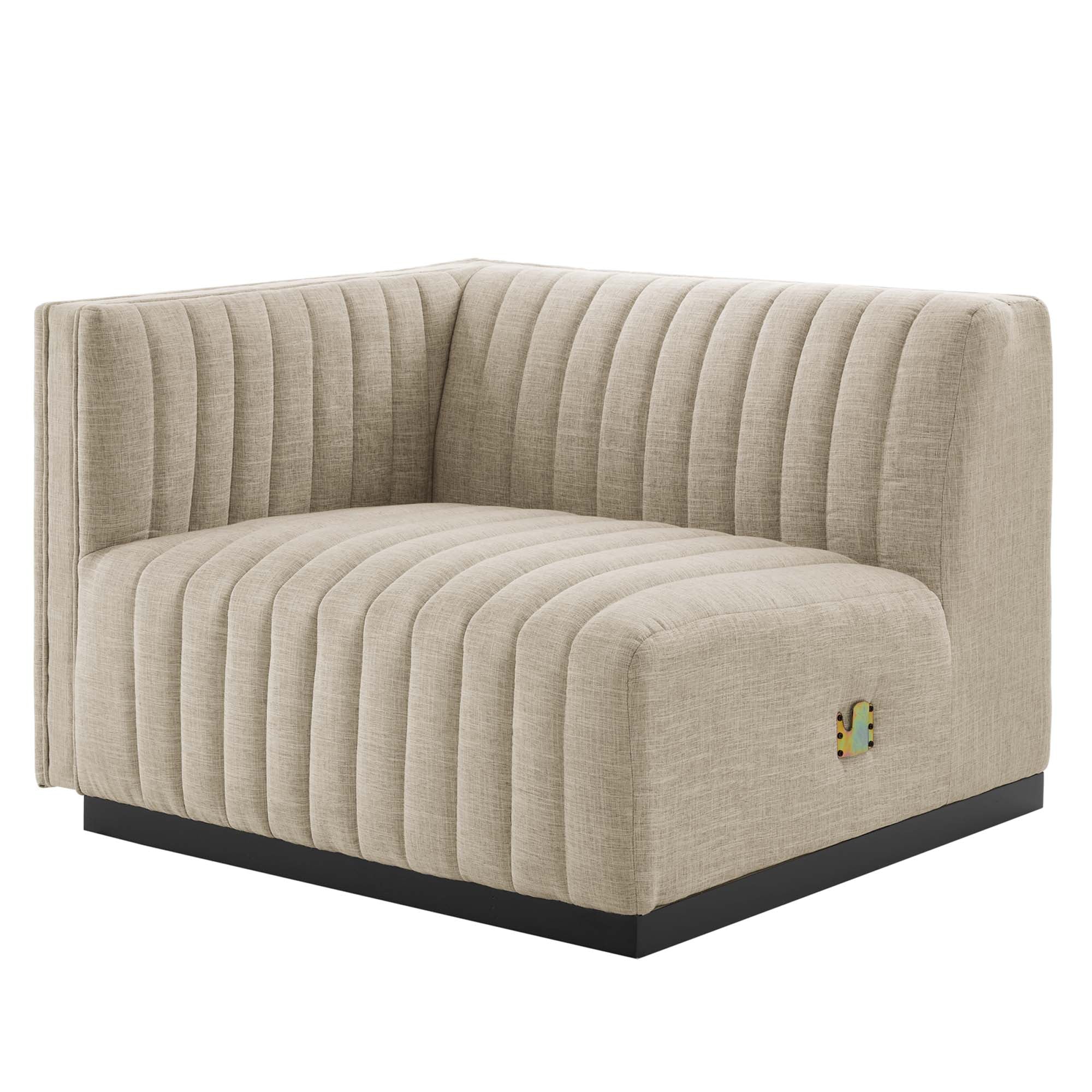 Conjure 4-Piece Channel Tufted Upholstered Fabric L-Shaped Sectional by Modway