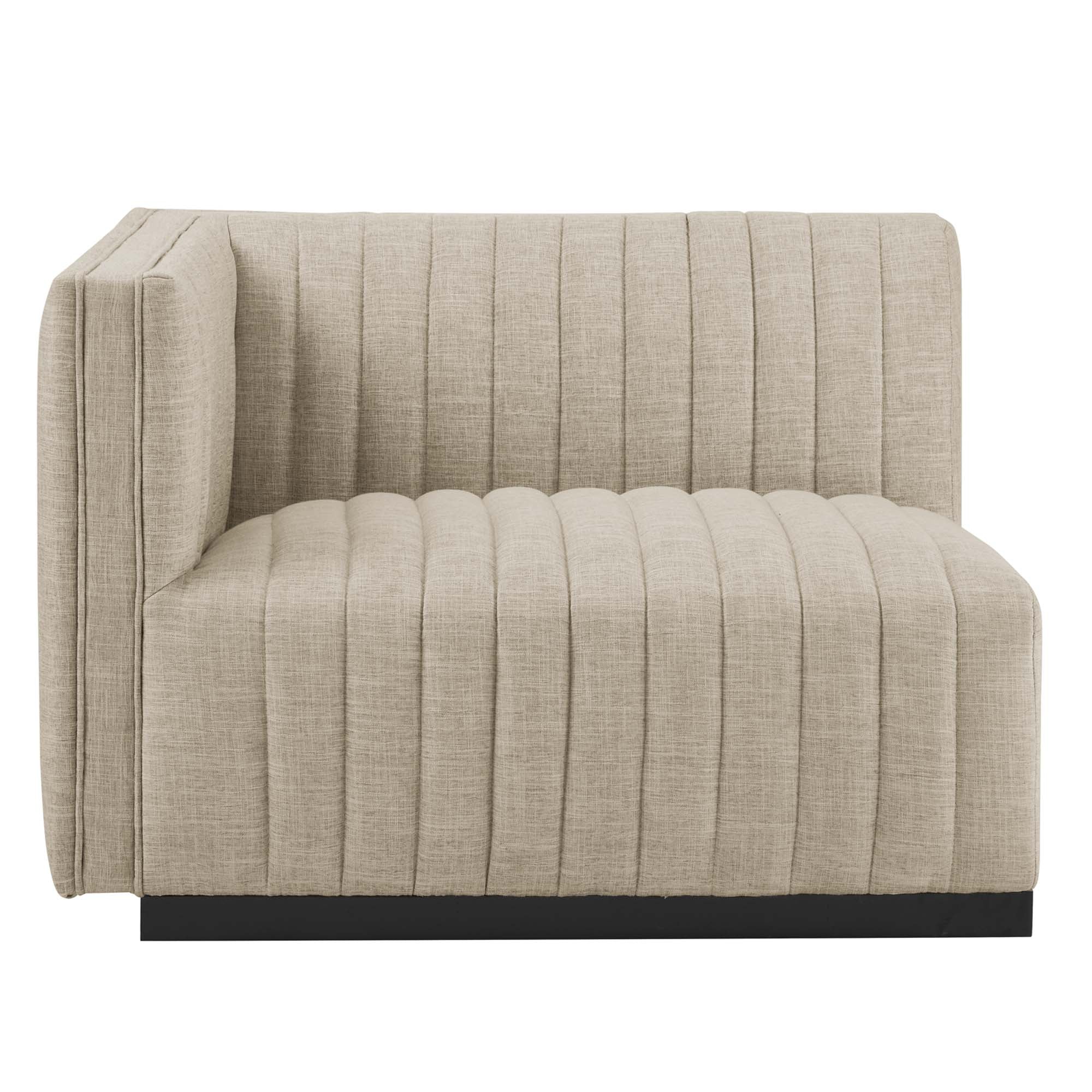 Conjure 4-Piece Channel Tufted Upholstered Fabric L-Shaped Sectional by Modway