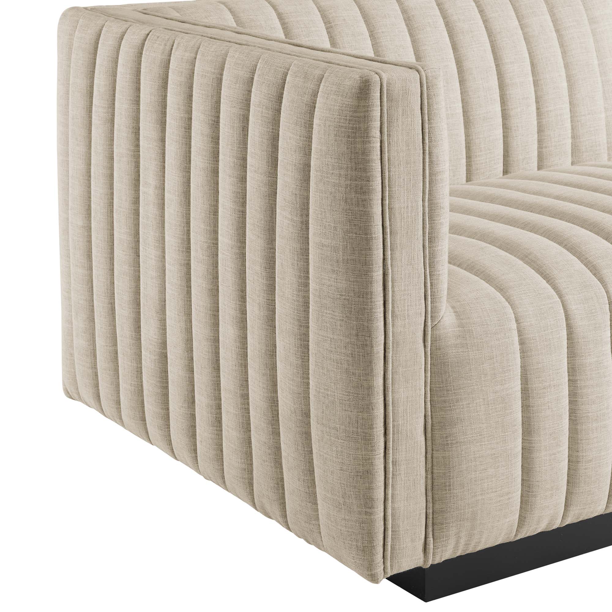 Conjure 4-Piece Channel Tufted Upholstered Fabric L-Shaped Sectional by Modway