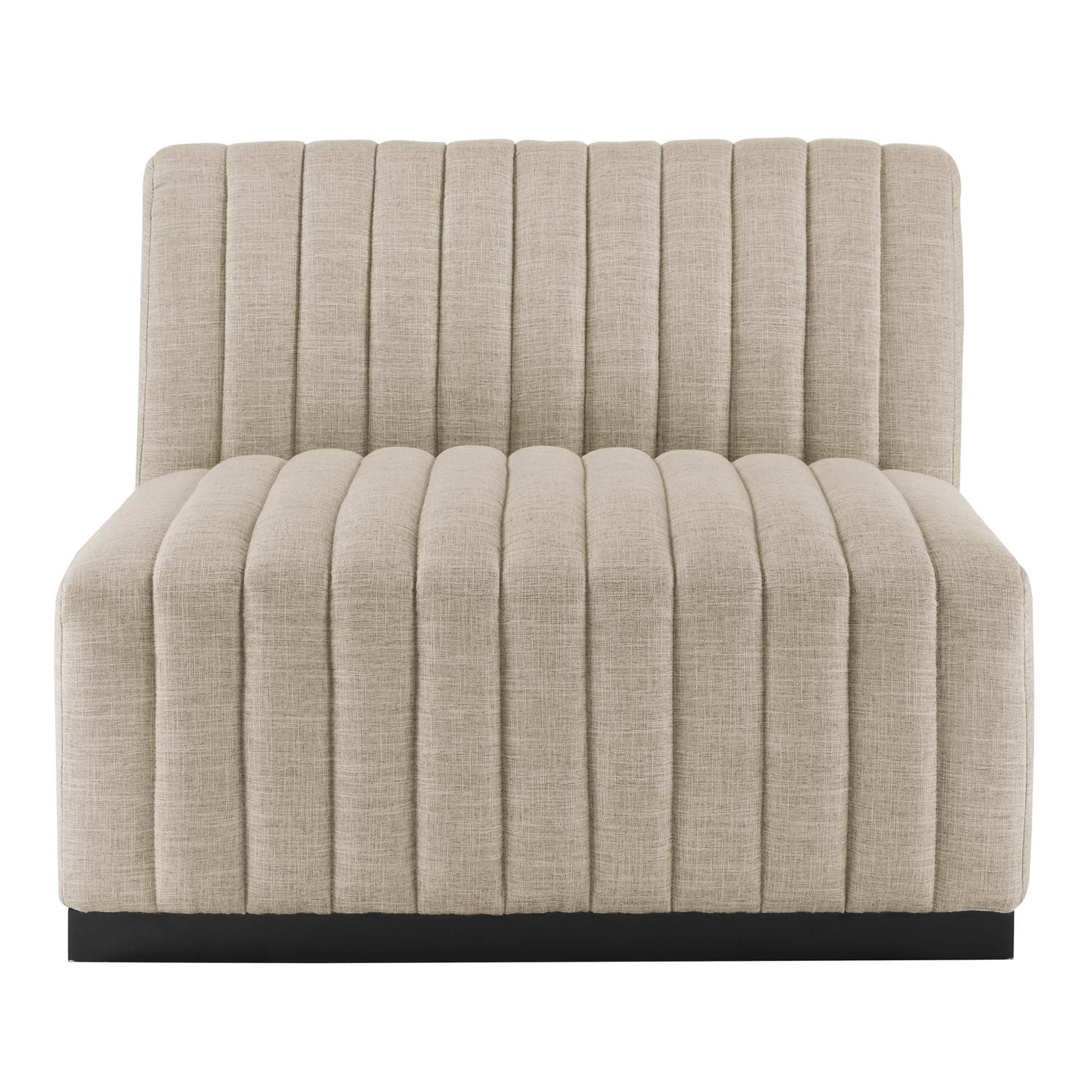 Conjure 4-Piece Channel Tufted Upholstered Fabric L-Shaped Sectional by Modway