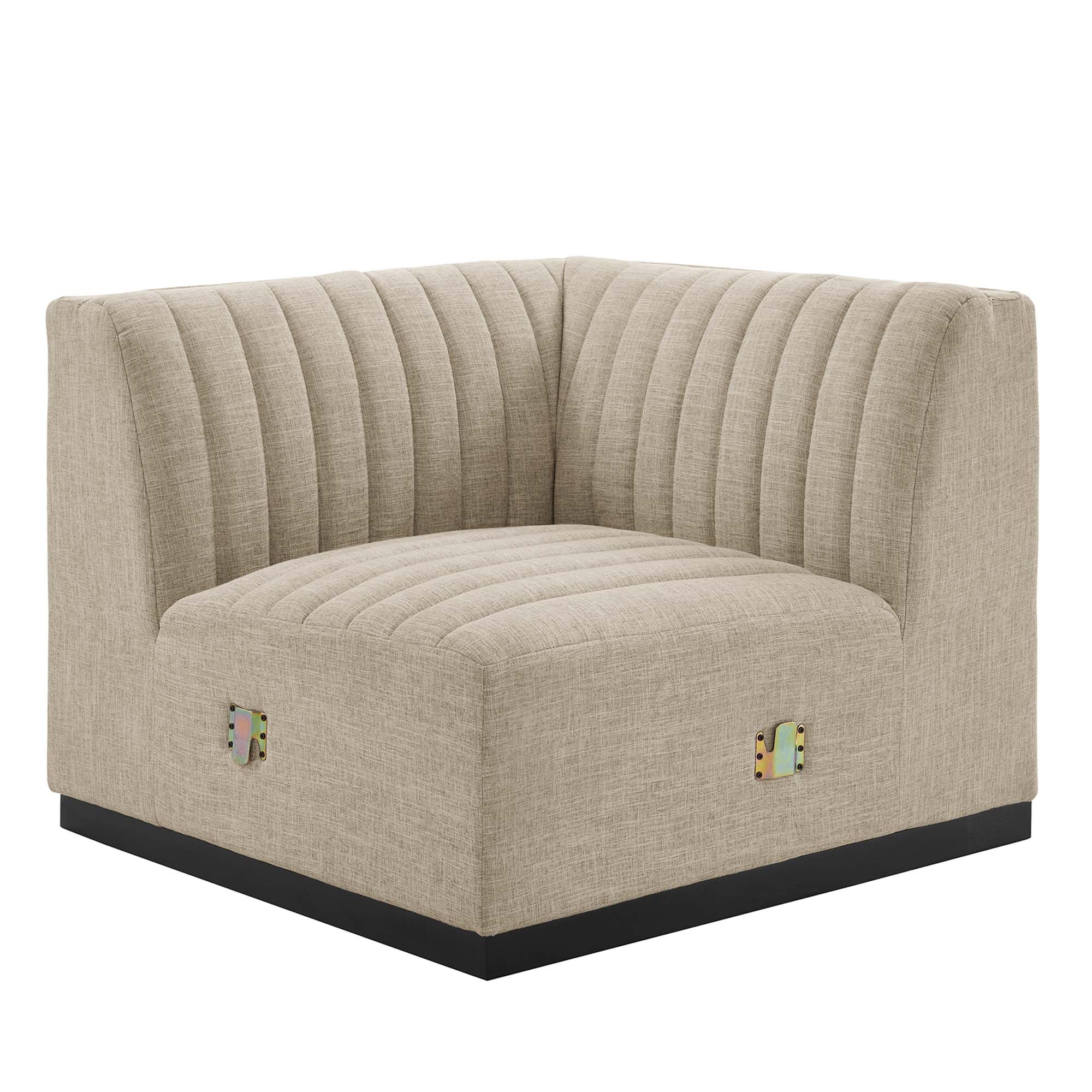 Conjure 4-Piece Channel Tufted Upholstered Fabric L-Shaped Sectional by Modway