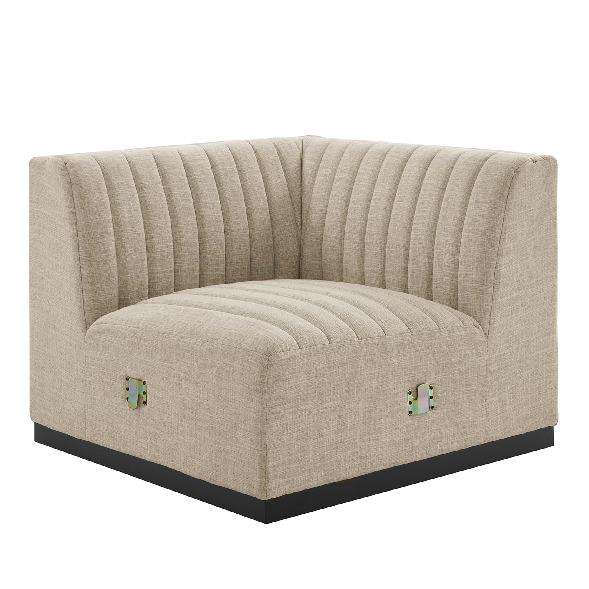 Conjure 6-Piece Channel Tufted Upholstered Fabric U-Shaped Sectional by Modway