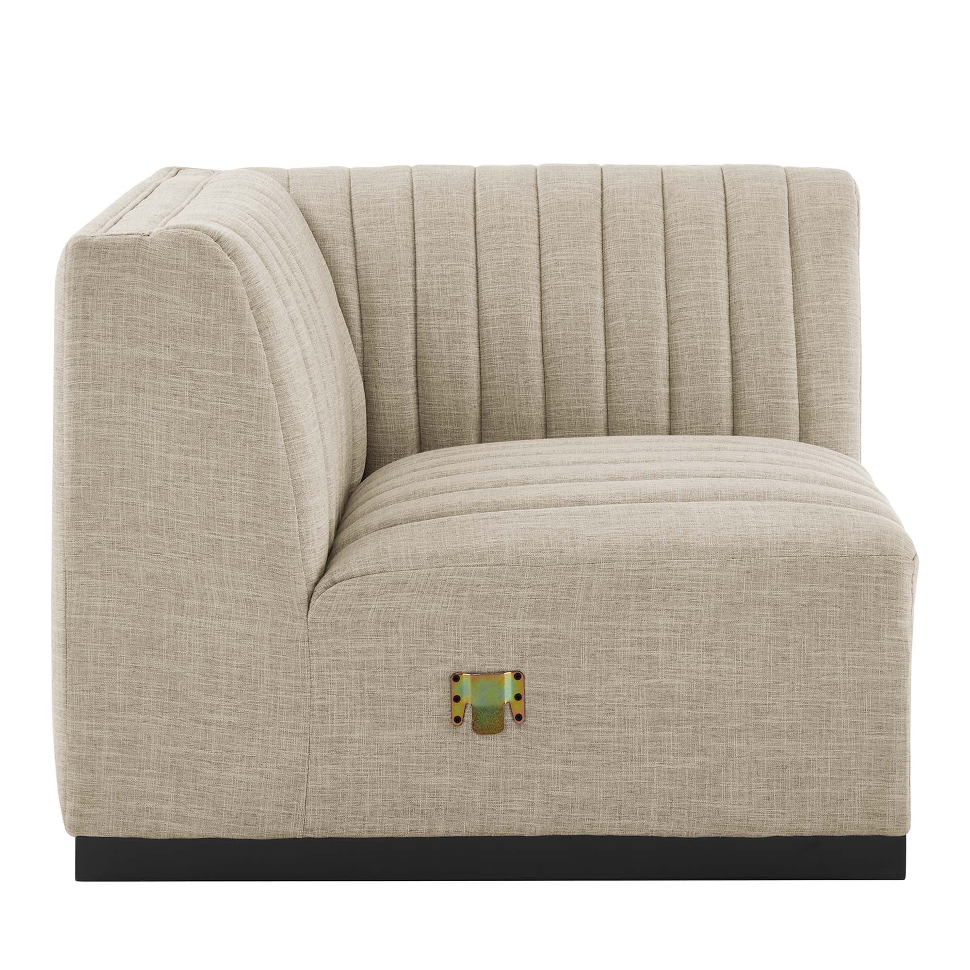 Conjure 6-Piece Channel Tufted Upholstered Fabric U-Shaped Sectional by Modway