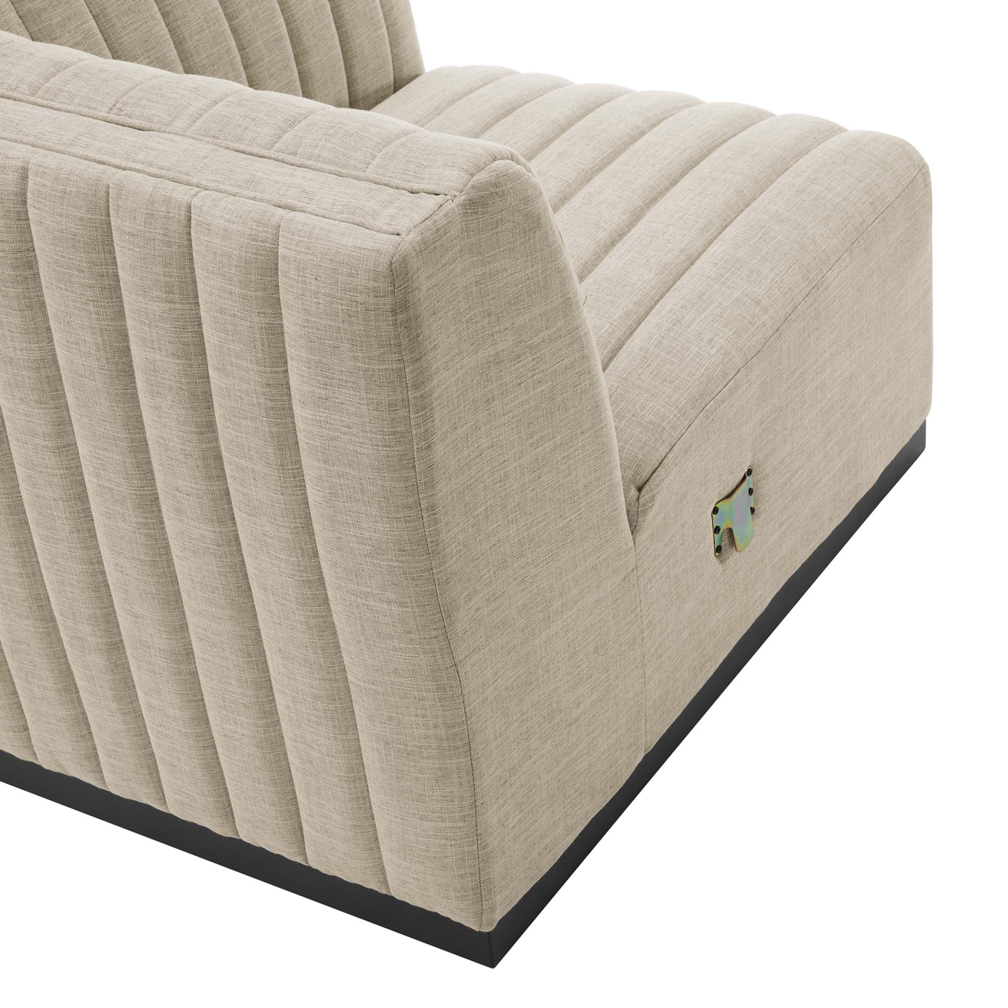 Conjure 6-Piece Channel Tufted Upholstered Fabric U-Shaped Sectional by Modway