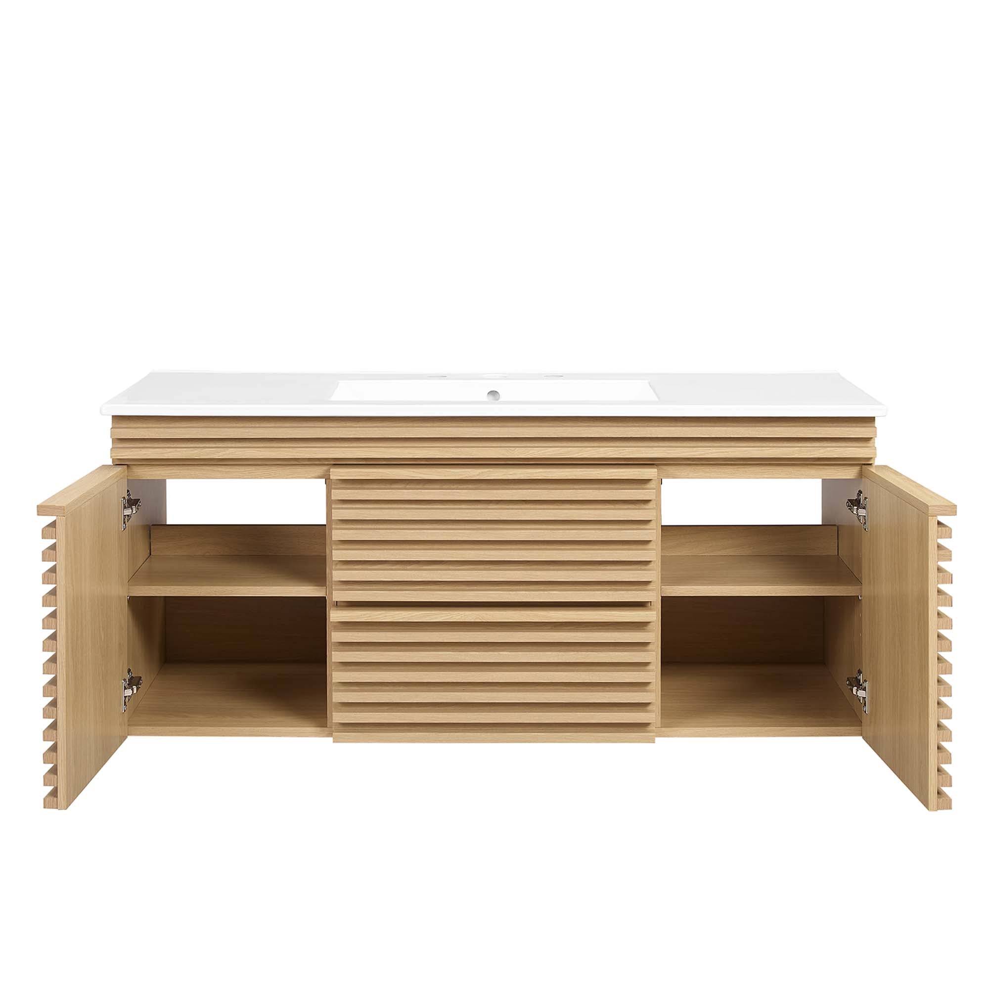 Render 48" Wall-Mount Bathroom Vanity Basin Included by Modway