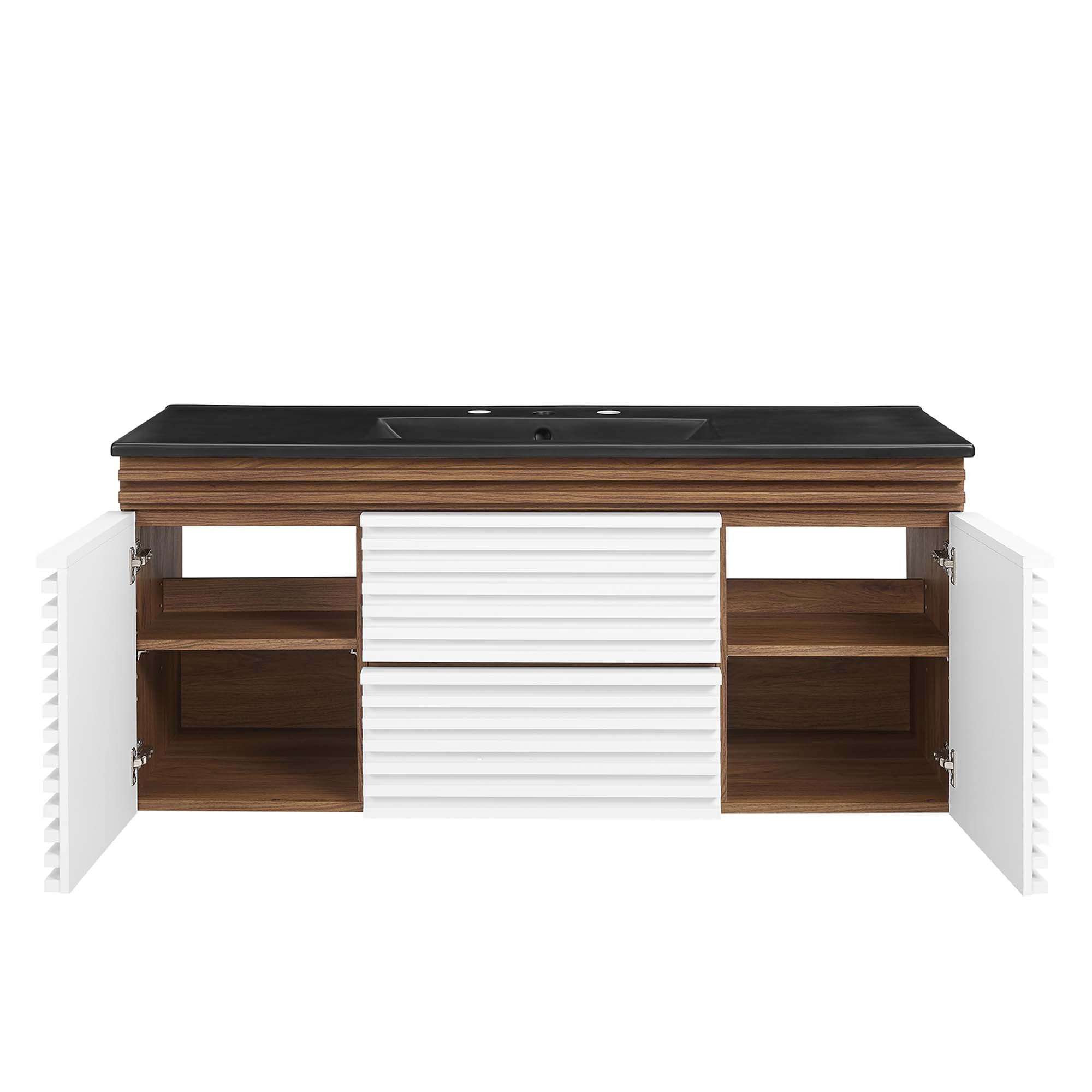 Render 48" Wall-Mount Bathroom Vanity Basin Included by Modway