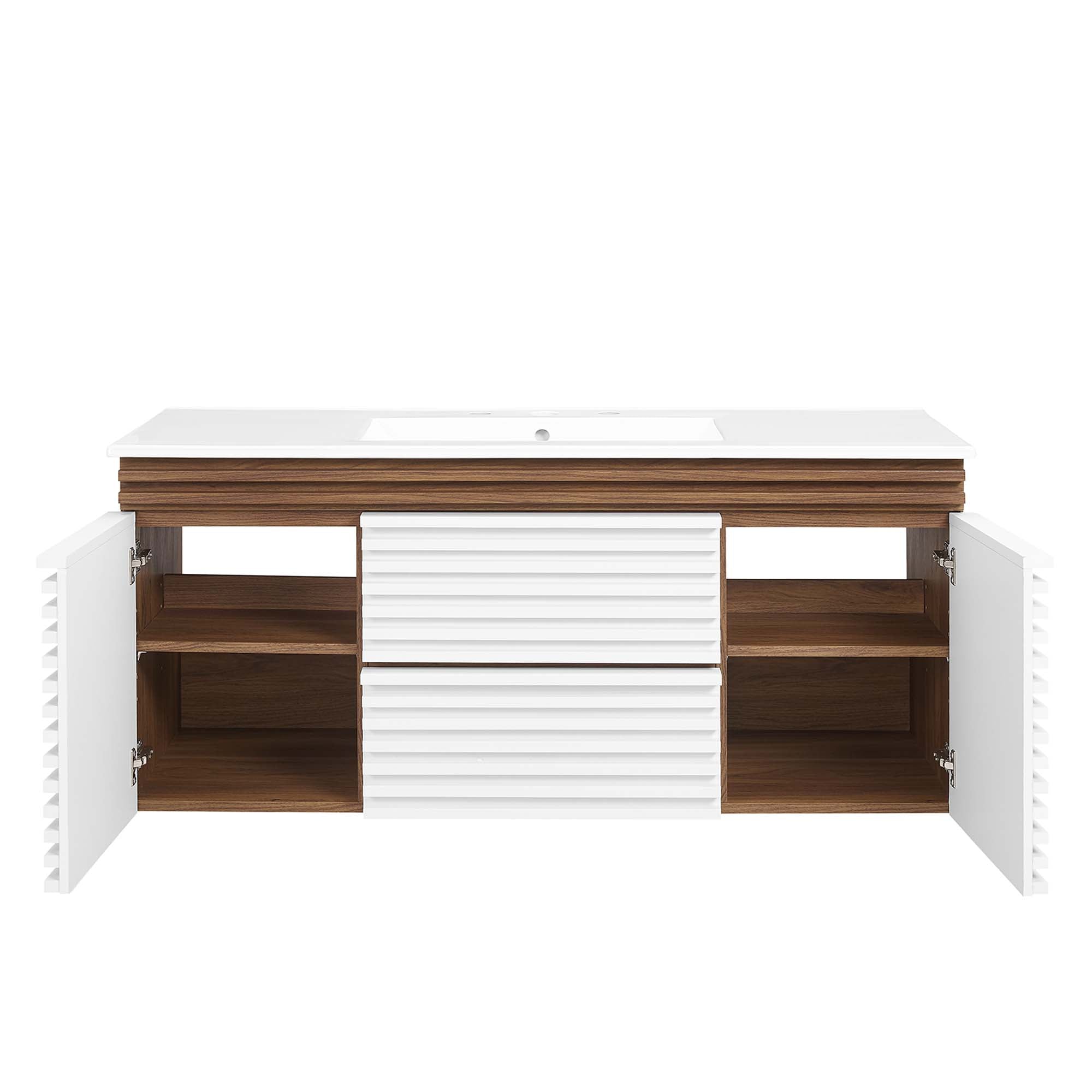 Render 48" Wall-Mount Bathroom Vanity Basin Included by Modway