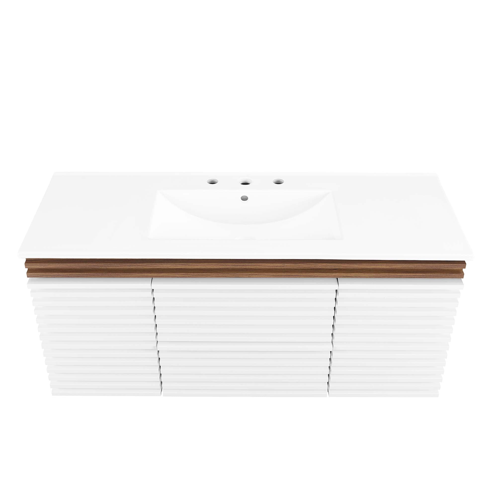 Render 48" Wall-Mount Bathroom Vanity Basin Included by Modway