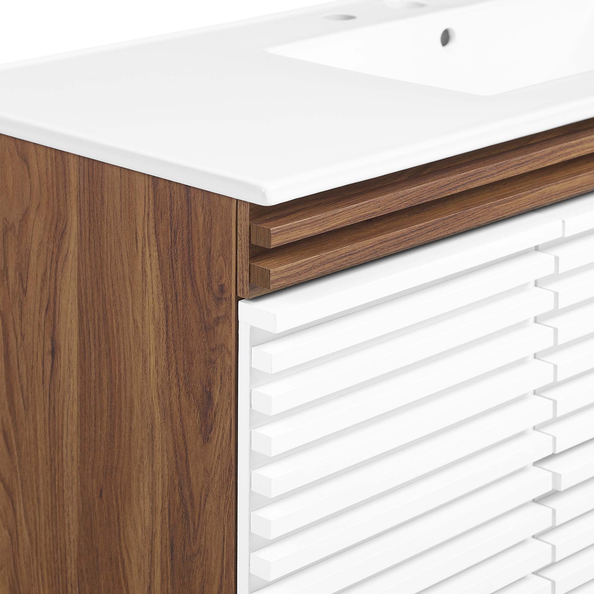 Render 48" Wall-Mount Bathroom Vanity Basin Included by Modway