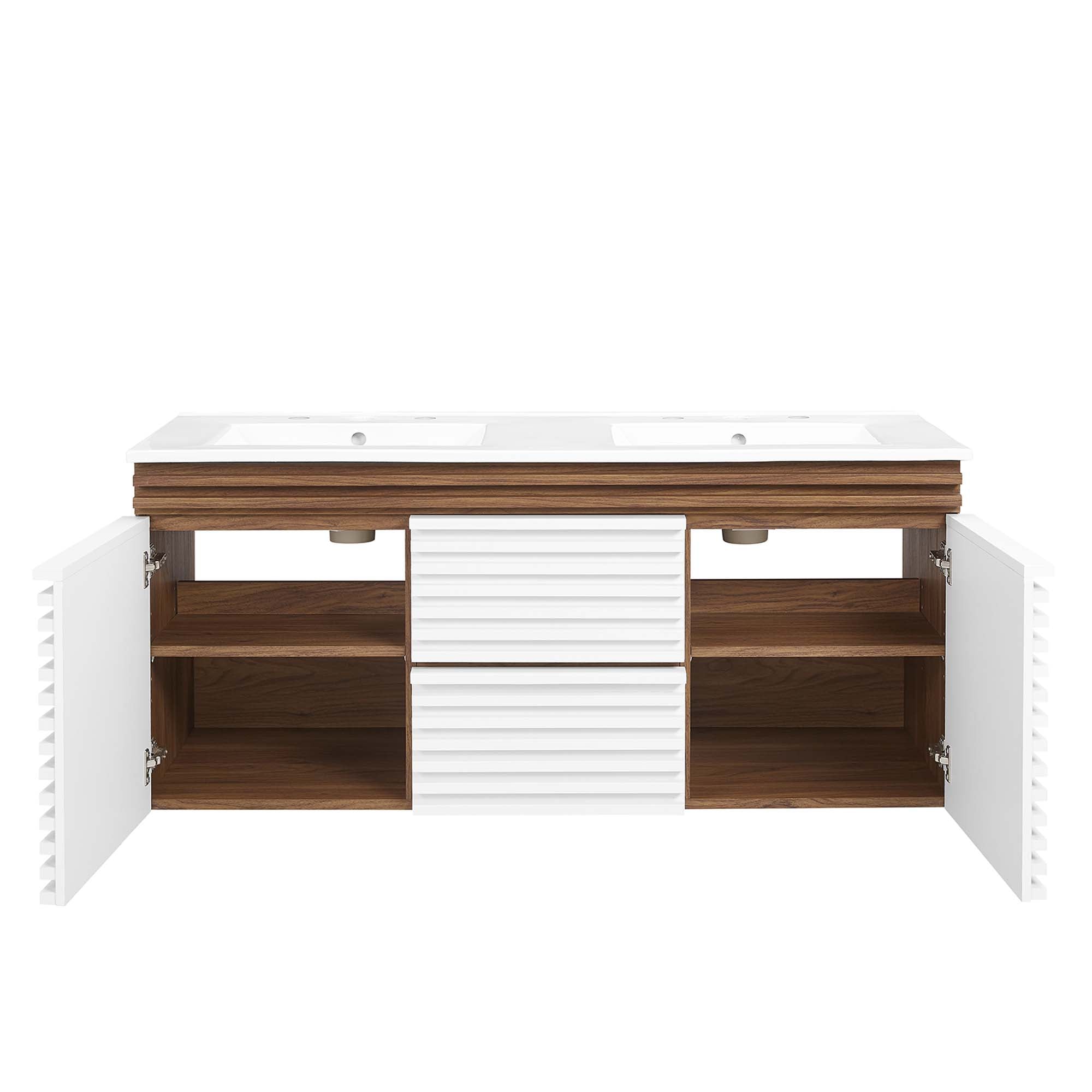 Render 48" Wall-Mount Bathroom Vanity Basin Included by Modway