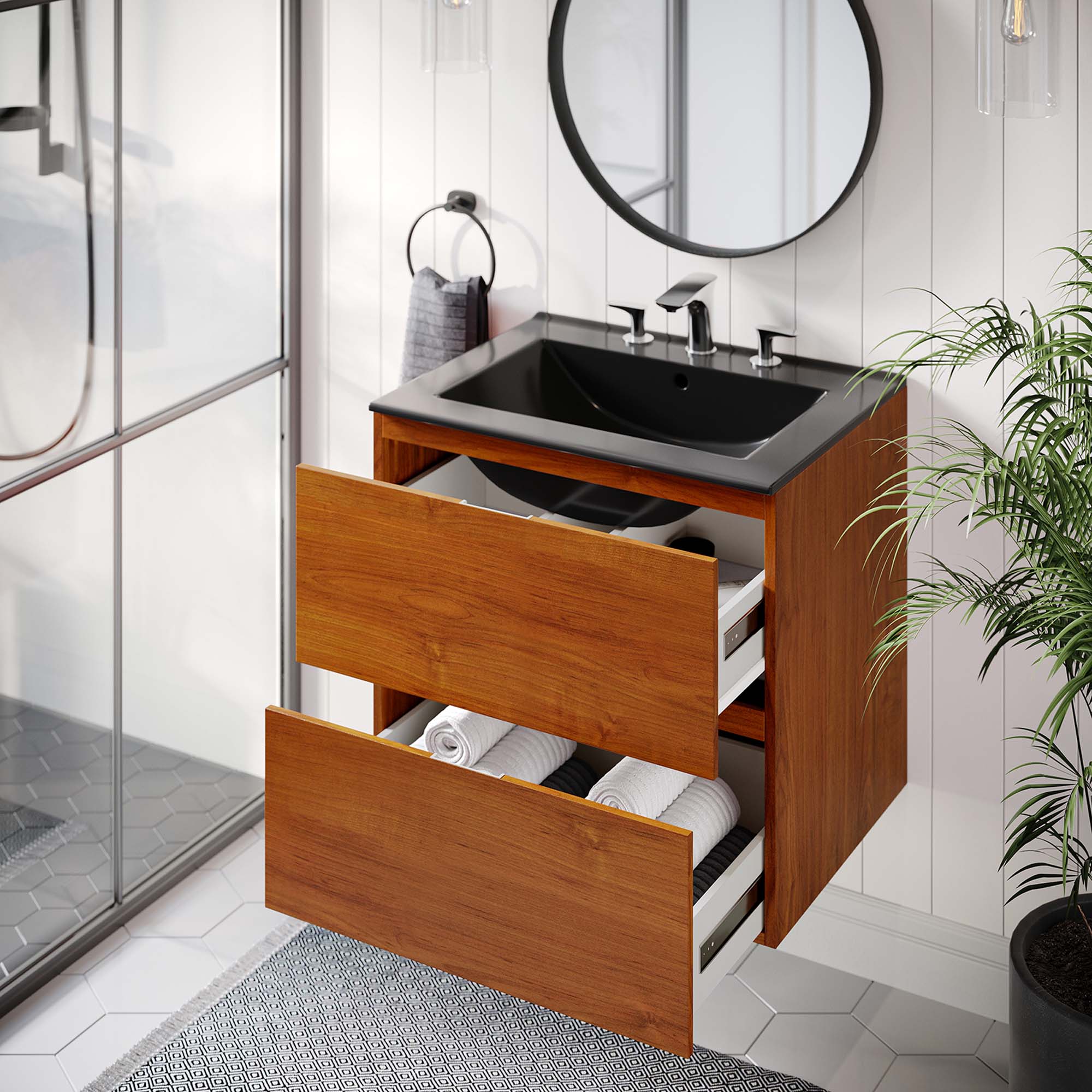 Scenic Wall-Mount Bathroom Vanity Basin Included by Modway
