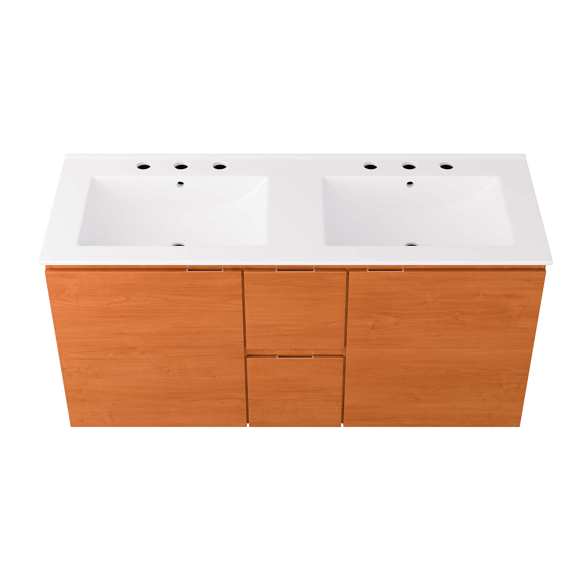 Scenic 48" Double Wall-Mount Bathroom Vanity by Modway