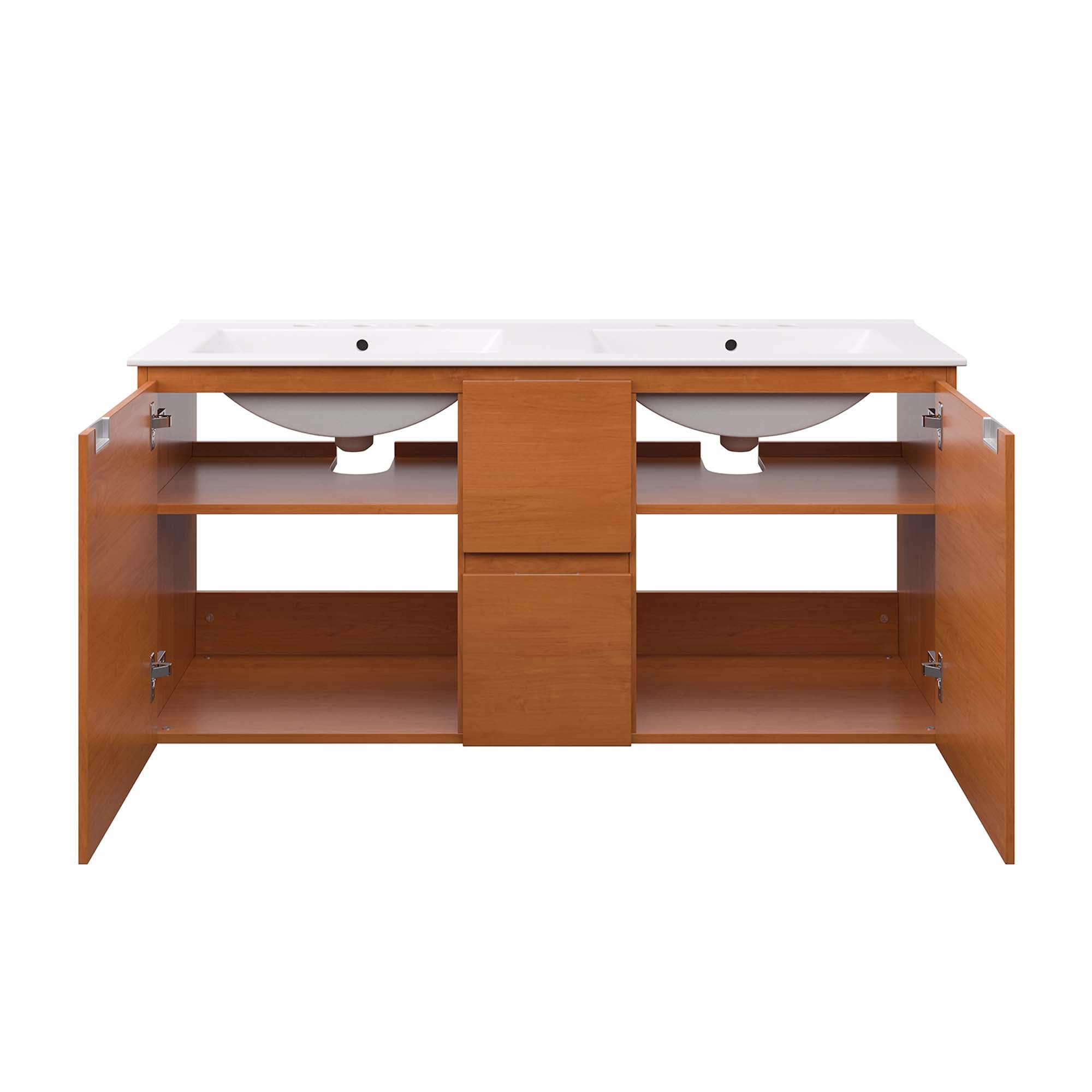 Scenic 48" Double Wall-Mount Bathroom Vanity by Modway