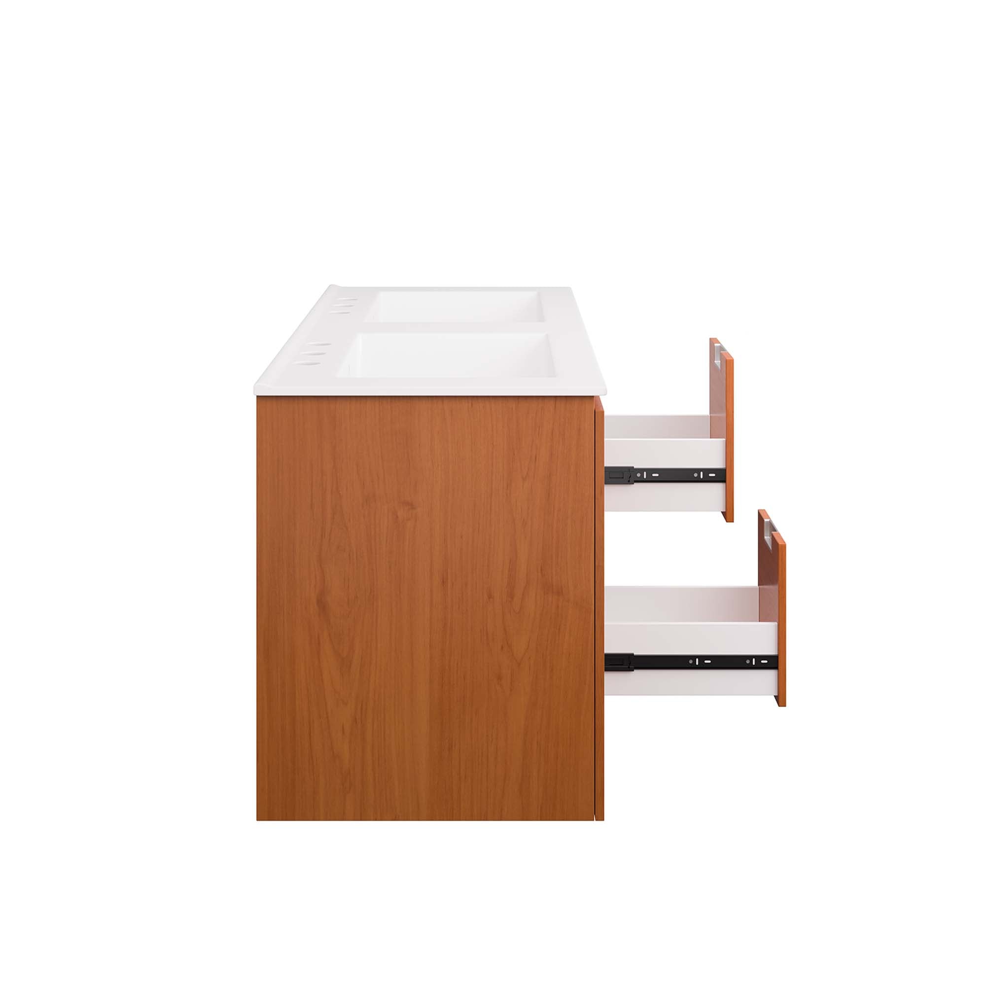 Scenic 48" Double Wall-Mount Bathroom Vanity by Modway