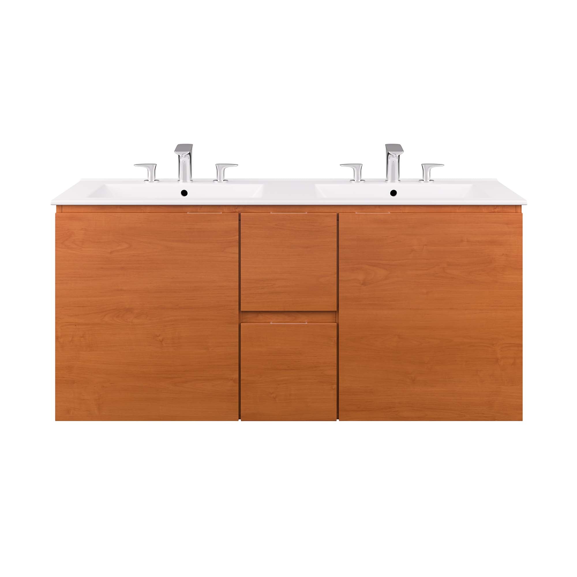 Scenic 48" Double Wall-Mount Bathroom Vanity by Modway