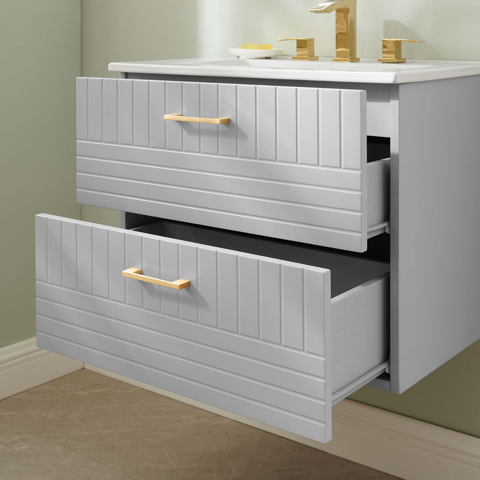 Daybreak Wall-Mount Bathroom Vanity Basin Included by Modway
