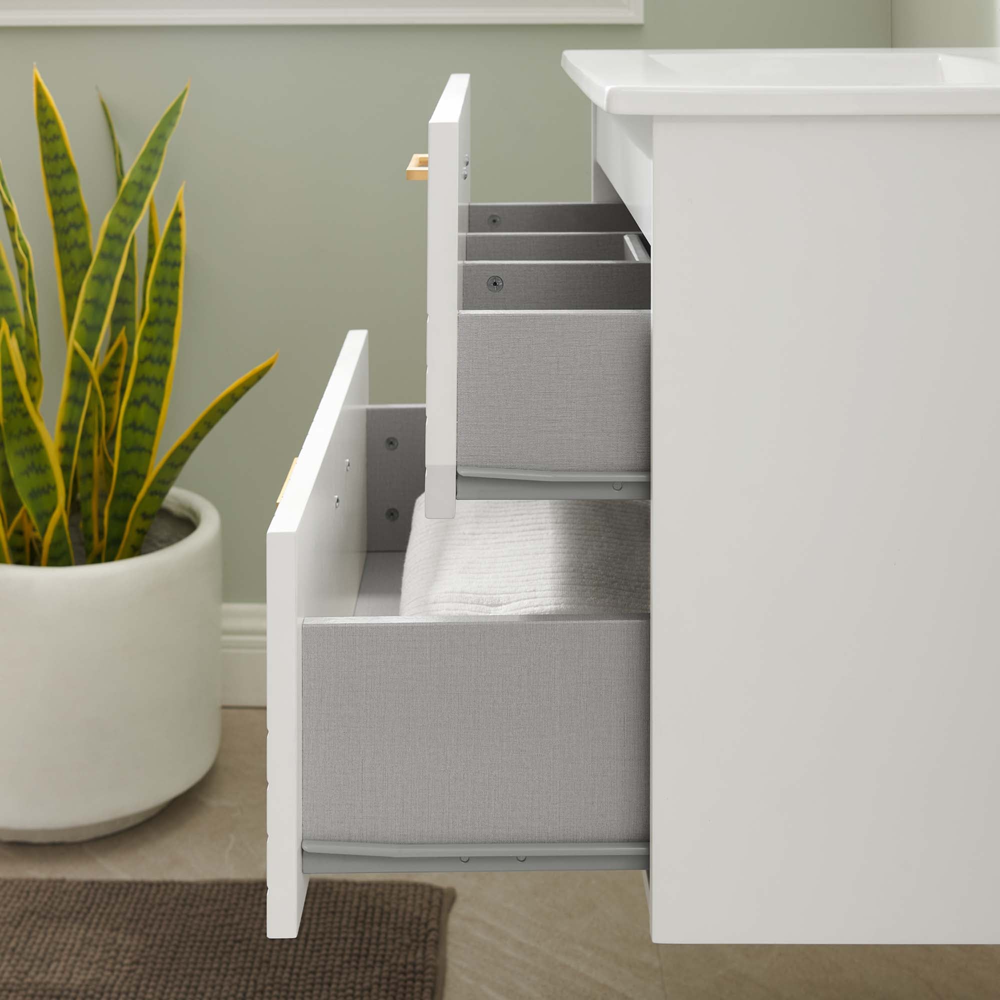 Daybreak Wall-Mount Bathroom Vanity Basin Included by Modway