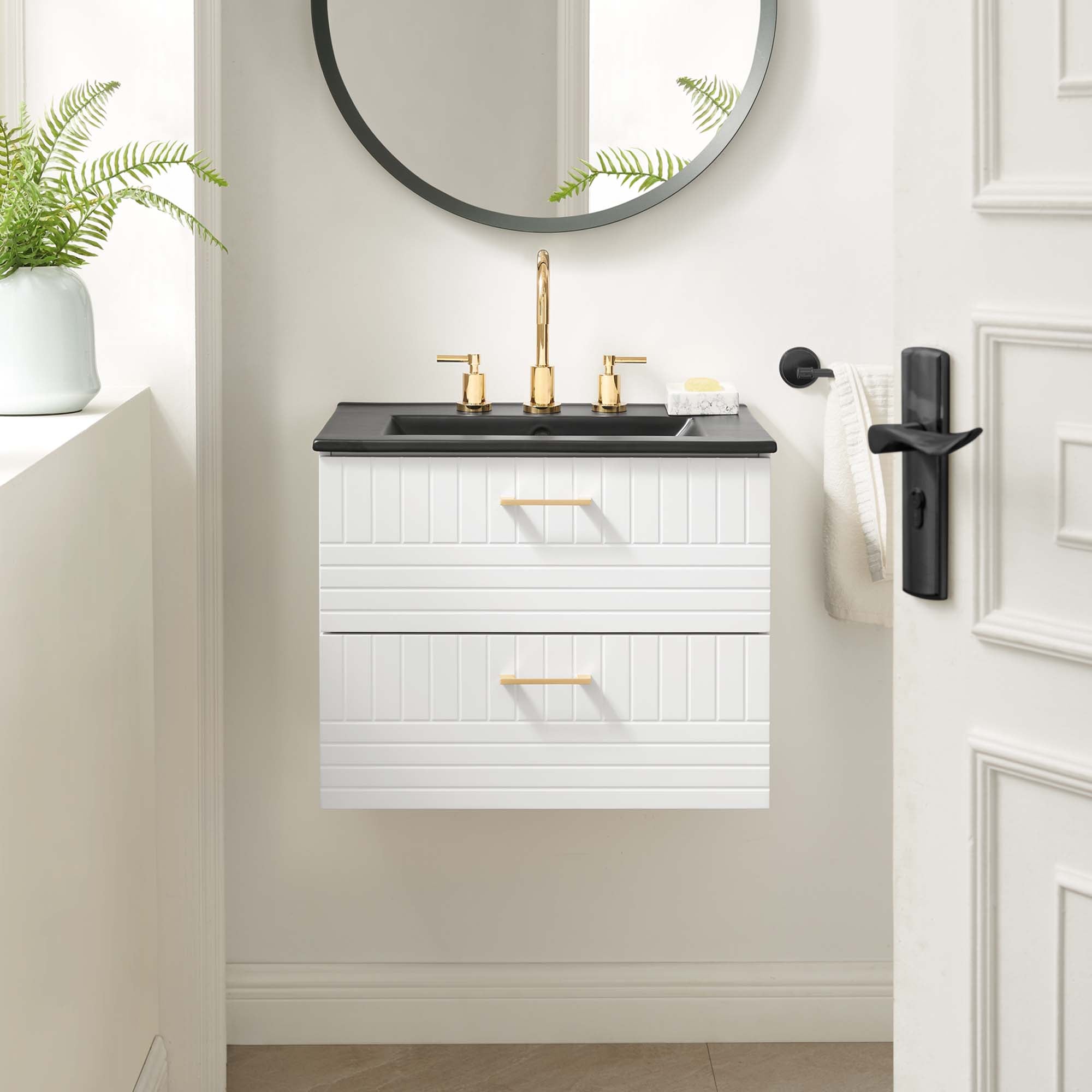 Daybreak Wall-Mount Bathroom Vanity Basin Included by Modway