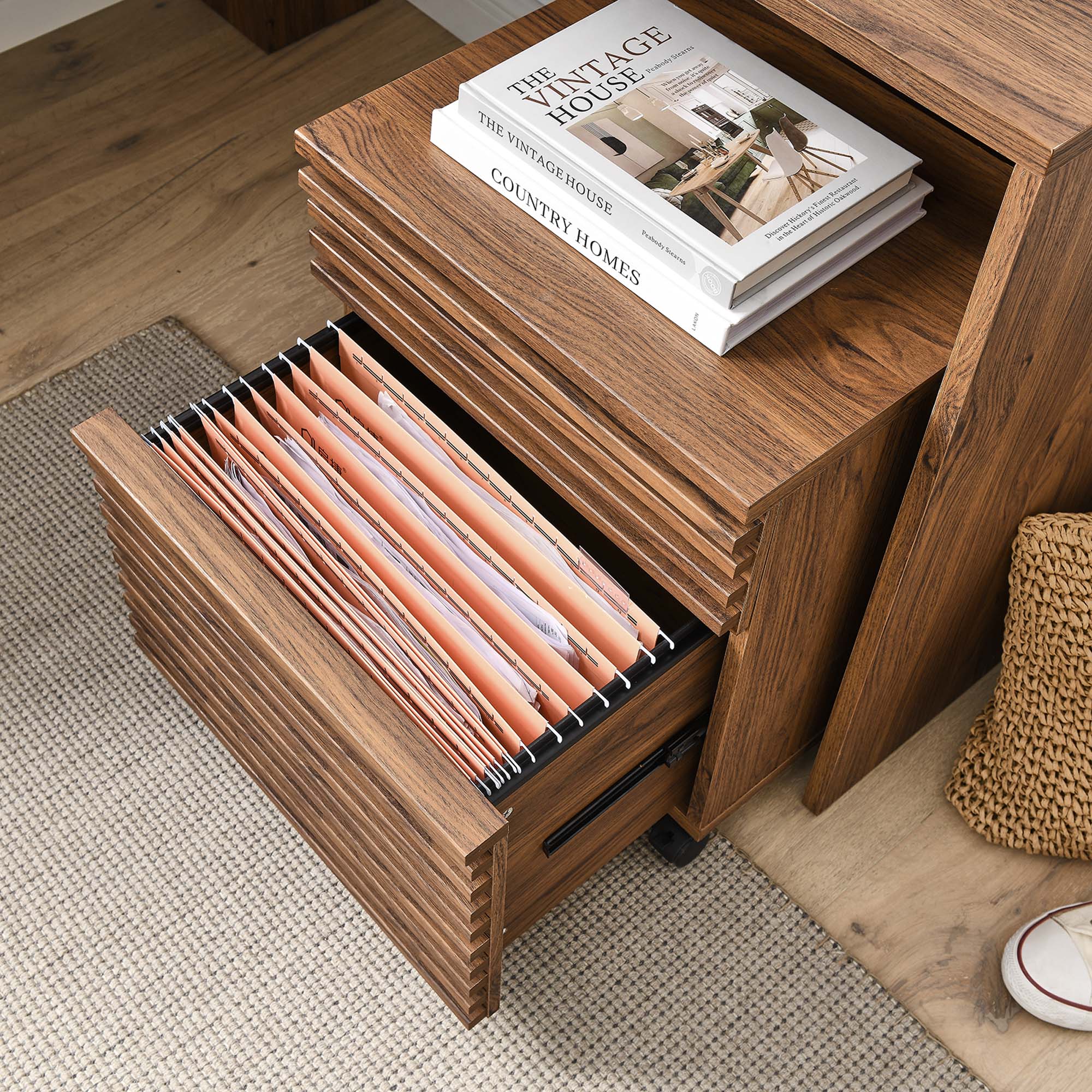 Render Wood Desk and File Cabinet Set by Modway