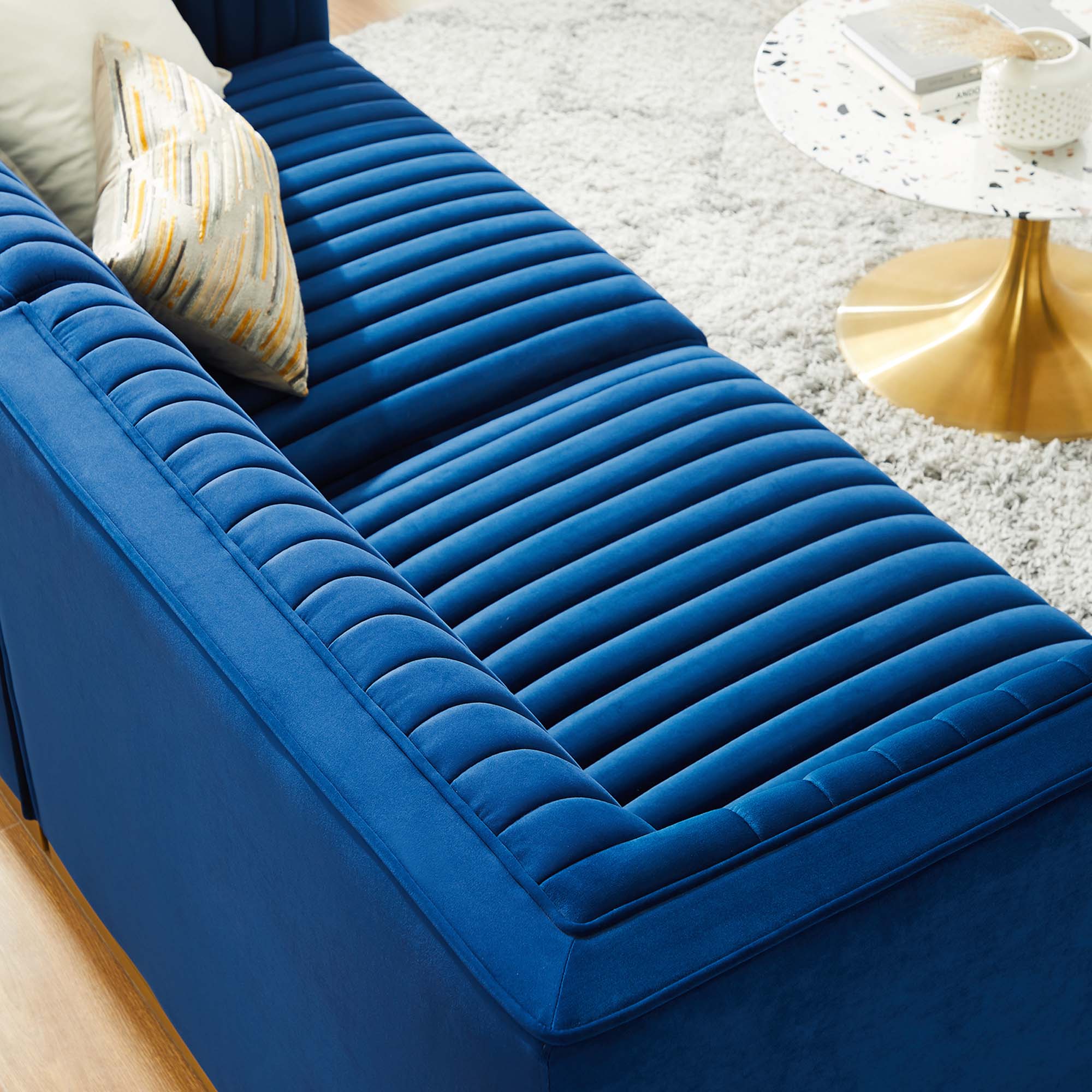 Sanguine Channel Tufted Performance Velvet Modular Sectional Sofa Loveseat by Modway