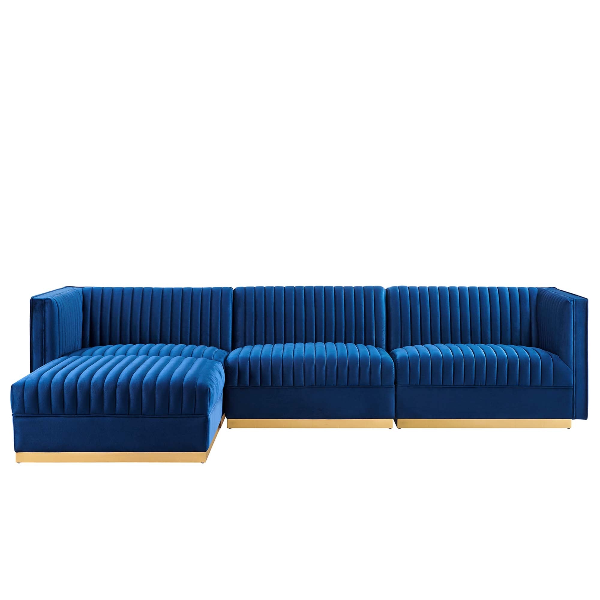 Sanguine Channel Tufted Performance Velvet 4-Piece Modular Sectional Sofa by Modway