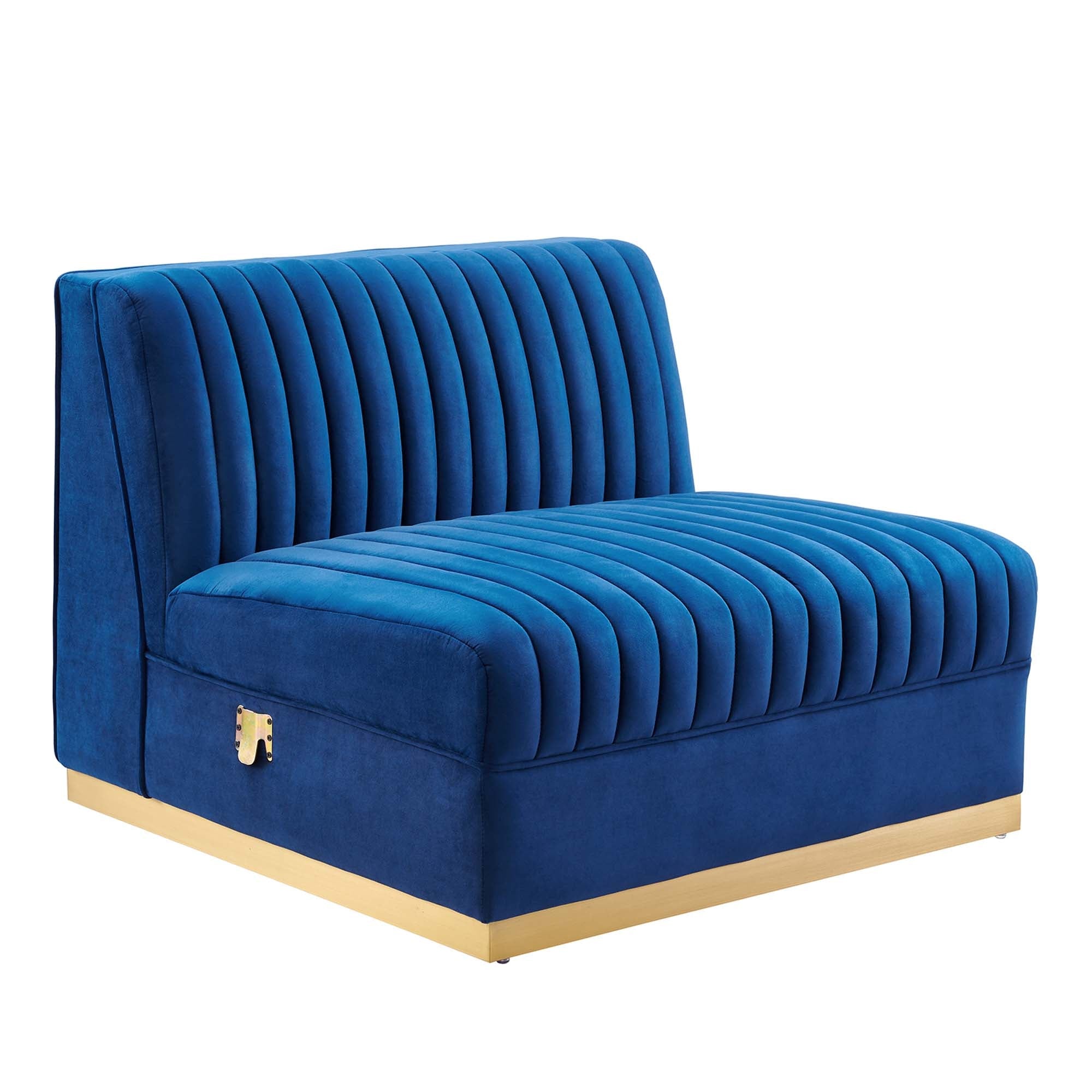 Sanguine Channel Tufted Performance Velvet 4-Seat Modular Sectional Sofa by Modway