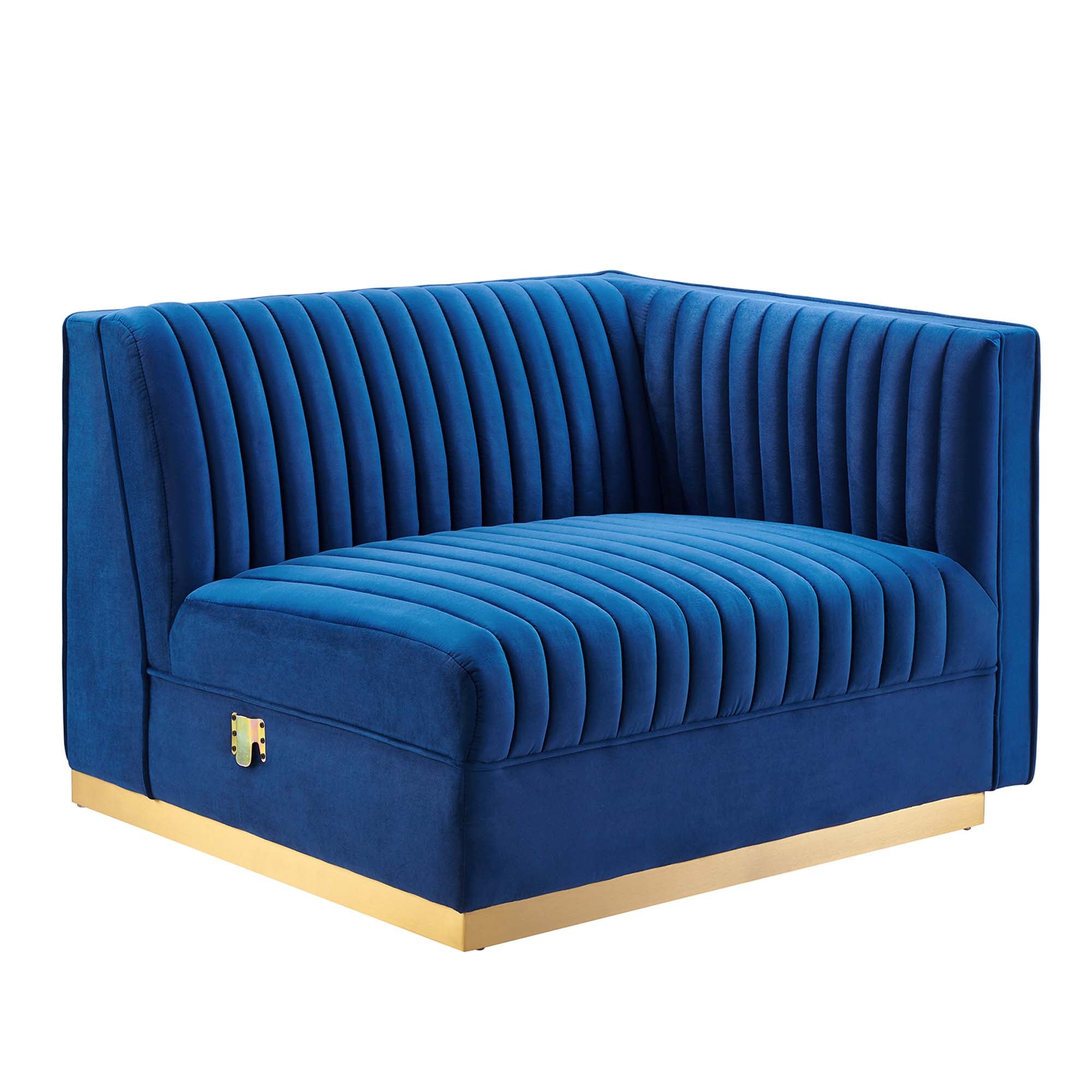Sanguine Channel Tufted Performance Velvet 4-Seat Modular Sectional Sofa by Modway