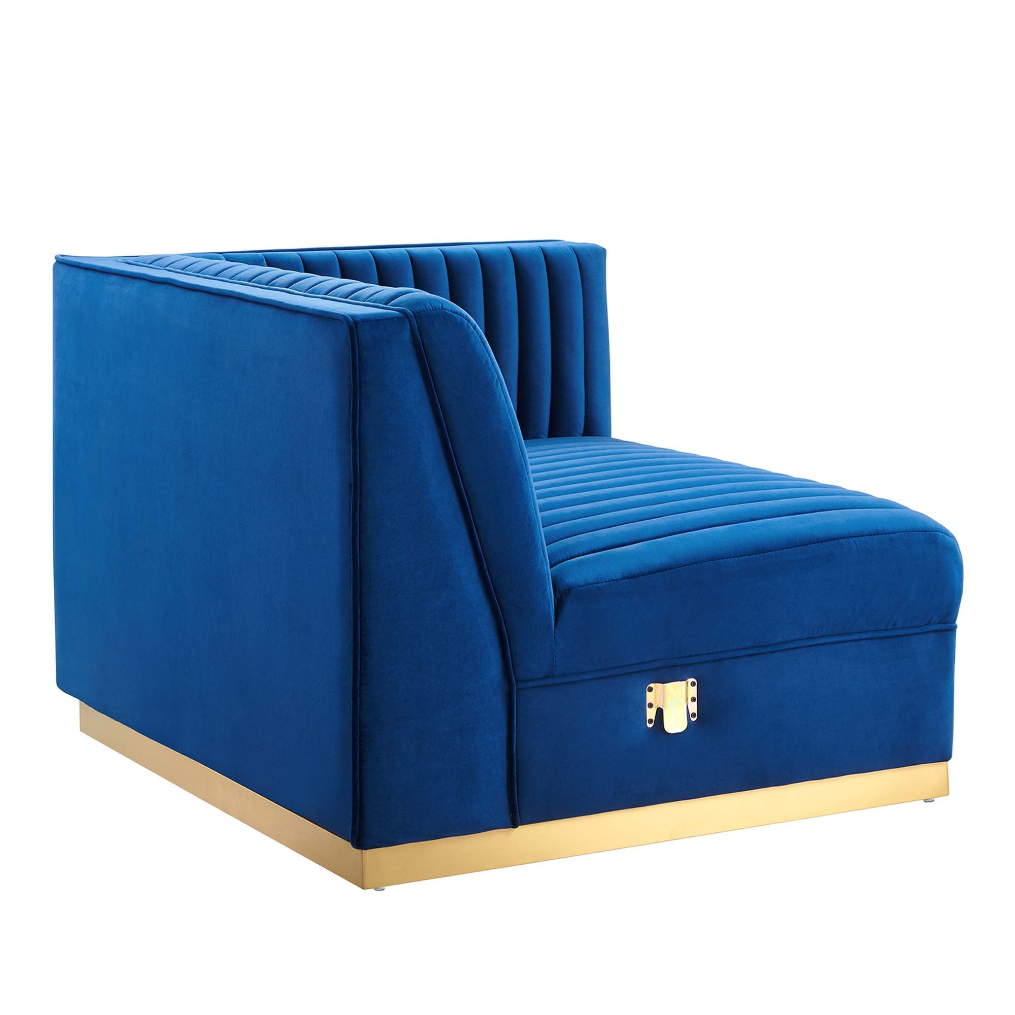 Sanguine Channel Tufted Performance Velvet 4-Seat Modular Sectional Sofa by Modway