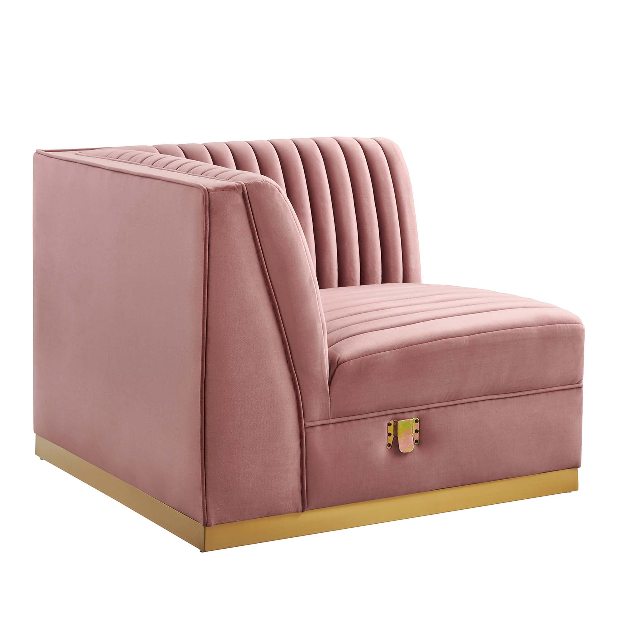 Sanguine Channel Tufted Performance Velvet 4-Piece Right-Facing Modular Sectional Sofa by Modway