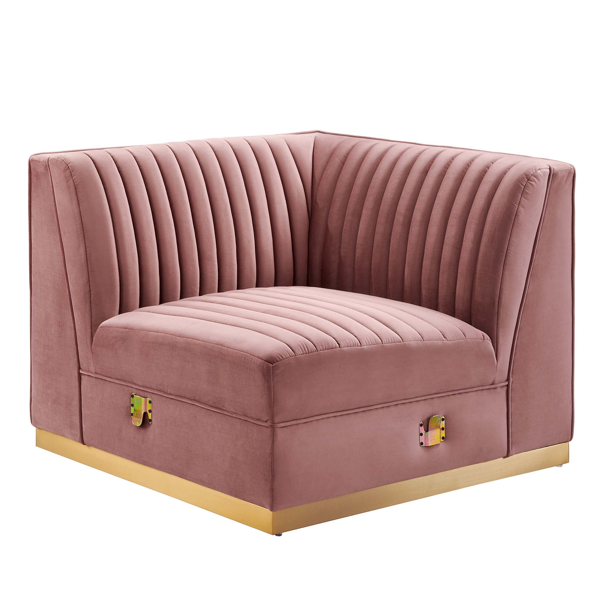 Sanguine Channel Tufted Performance Velvet 4-Piece Right-Facing Modular Sectional Sofa by Modway