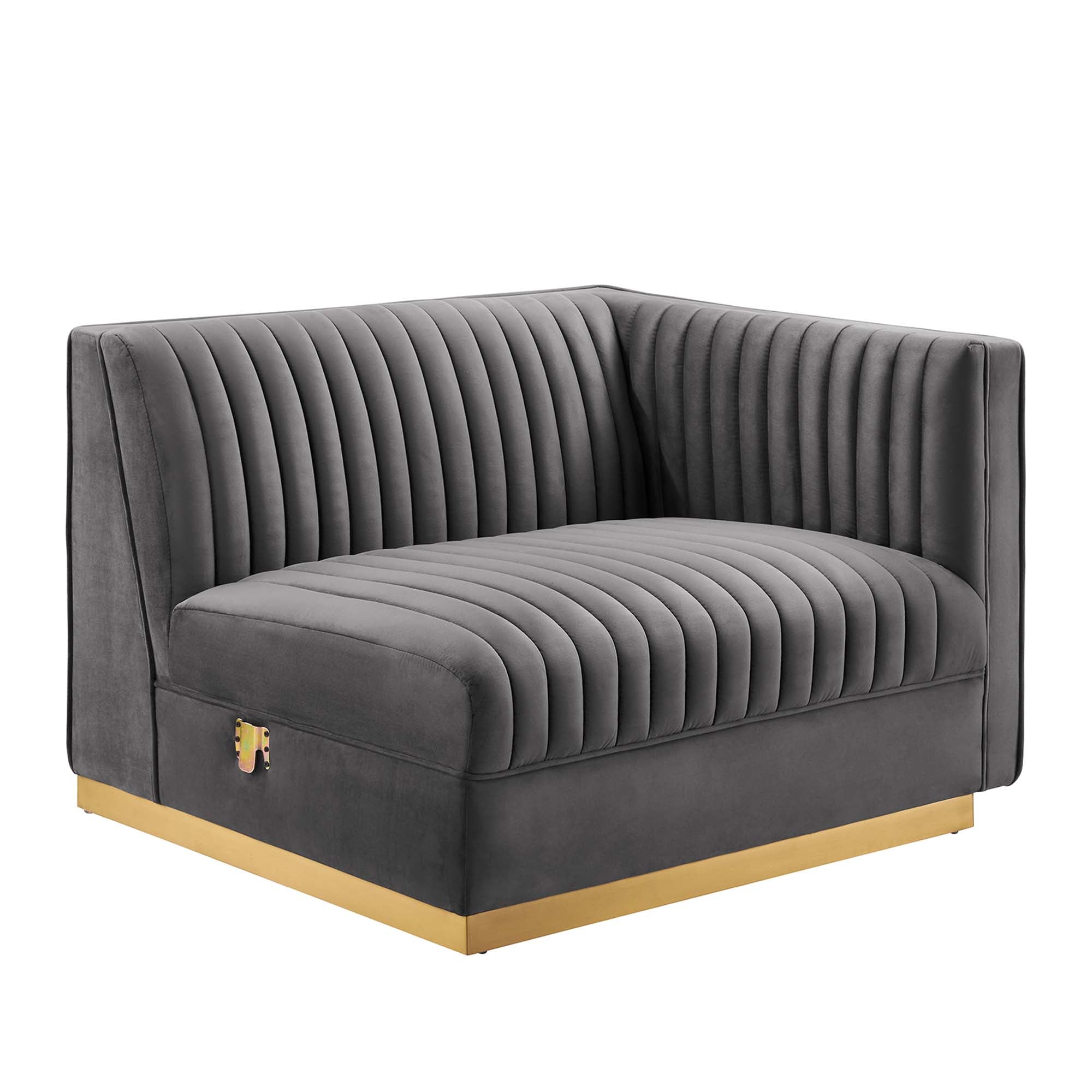 Sanguine Channel Tufted Performance Velvet 4-Piece Right-Facing Modular Sectional Sofa by Modway