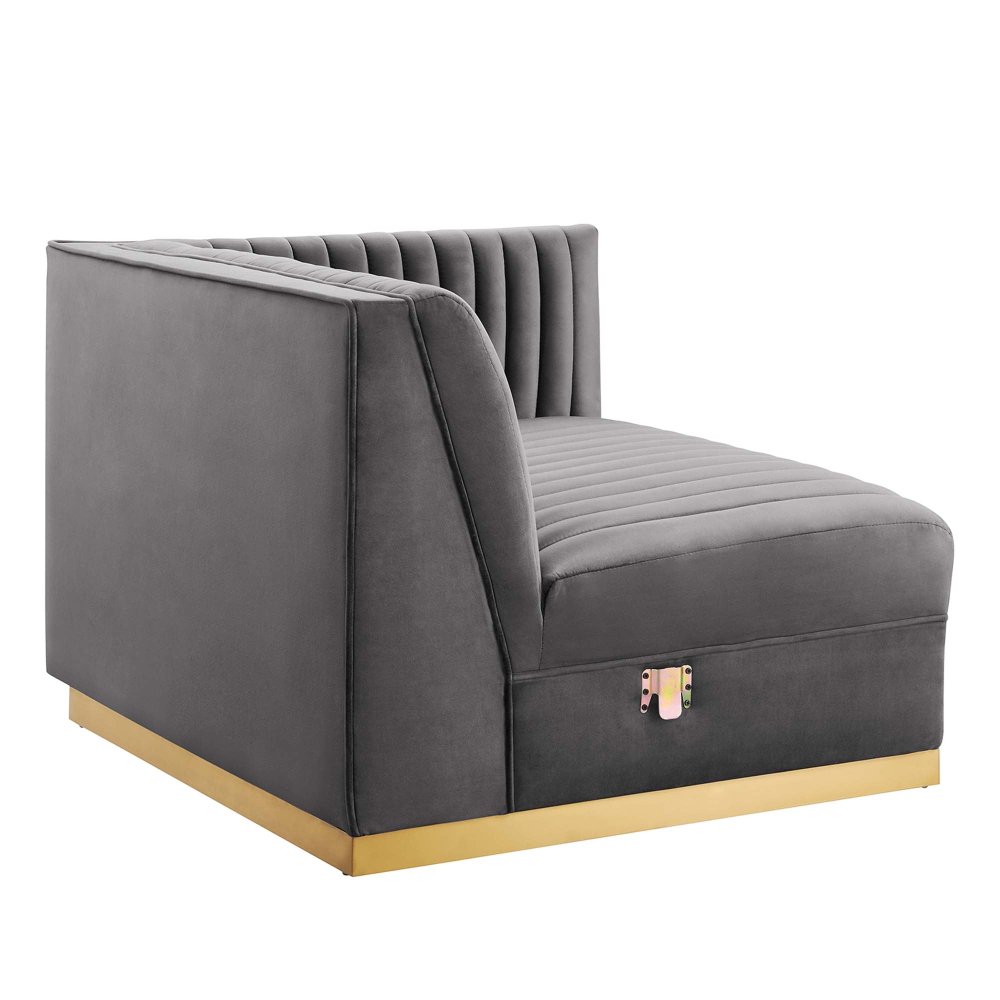 Sanguine Channel Tufted Performance Velvet 4-Piece Right-Facing Modular Sectional Sofa by Modway