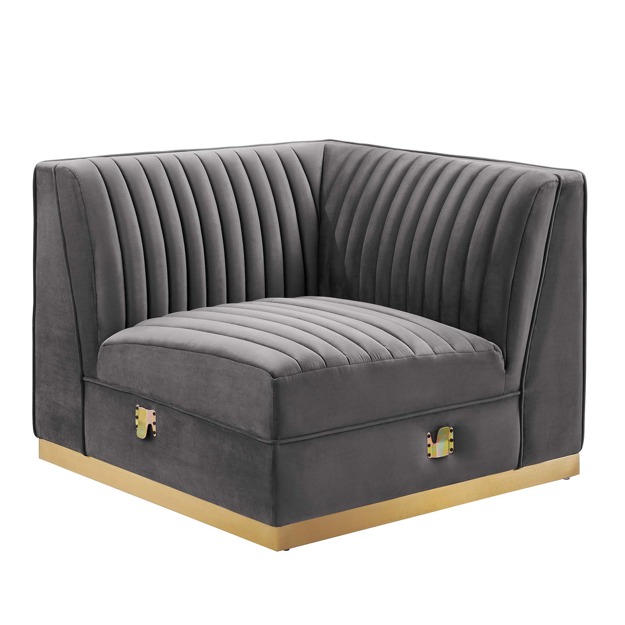 Sanguine Channel Tufted Performance Velvet 4-Piece Right-Facing Modular Sectional Sofa by Modway