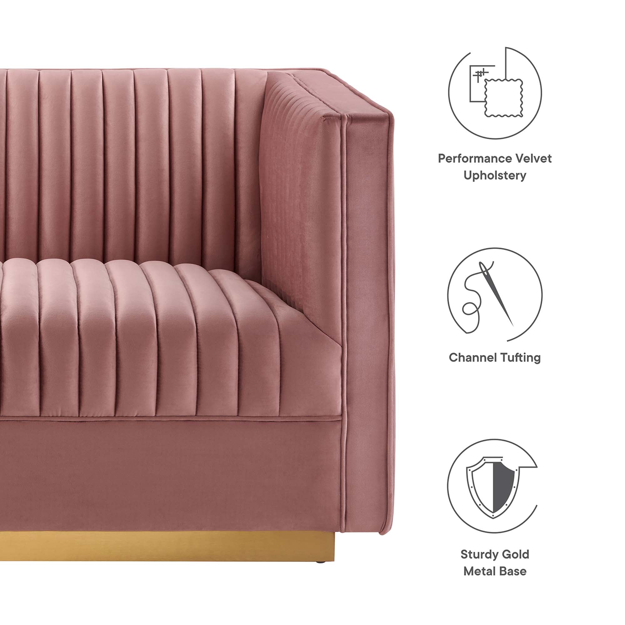 Sanguine Channel Tufted Performance Velvet 6-Piece Modular Sectional Sofa by Modway