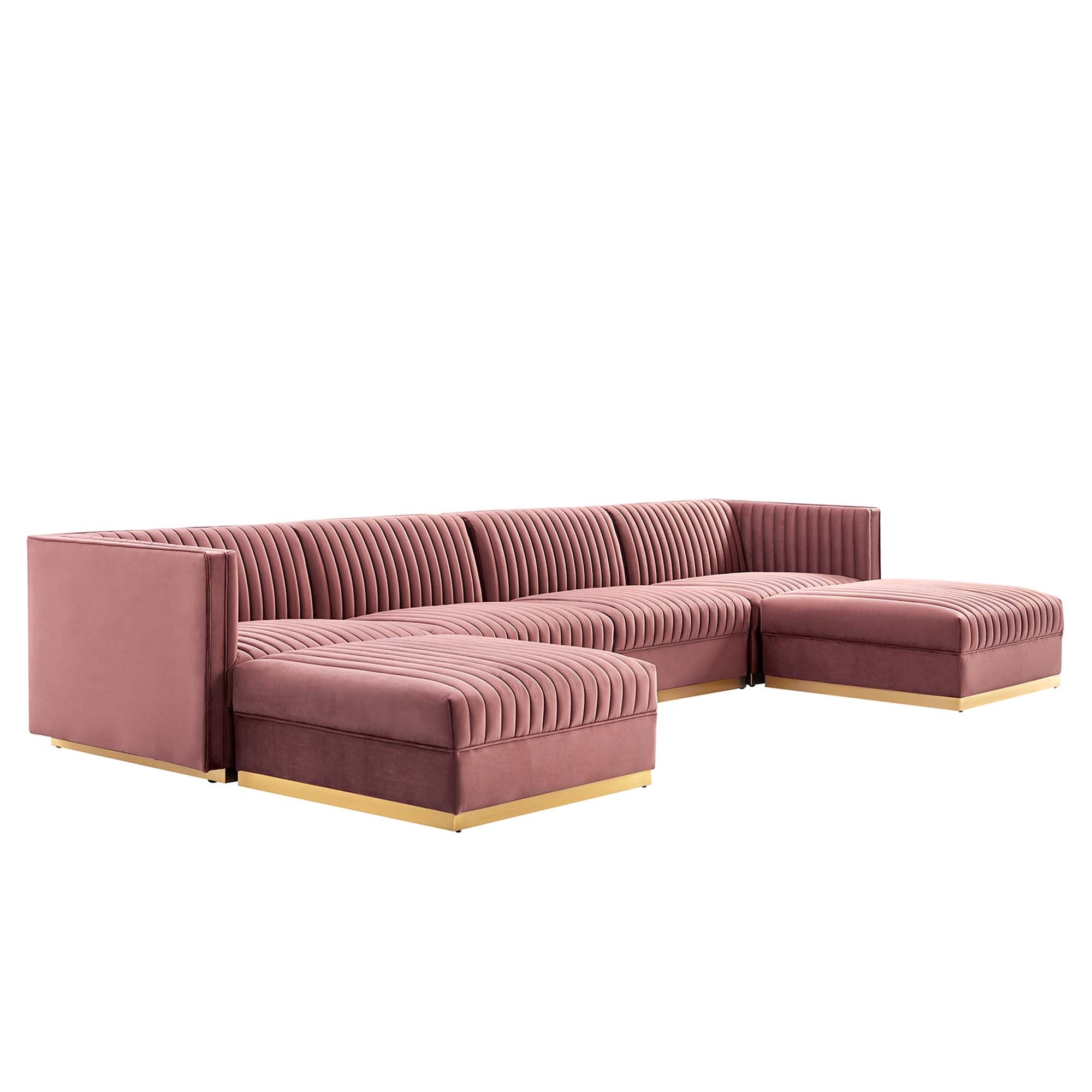 Sanguine Channel Tufted Performance Velvet 6-Piece Modular Sectional Sofa by Modway