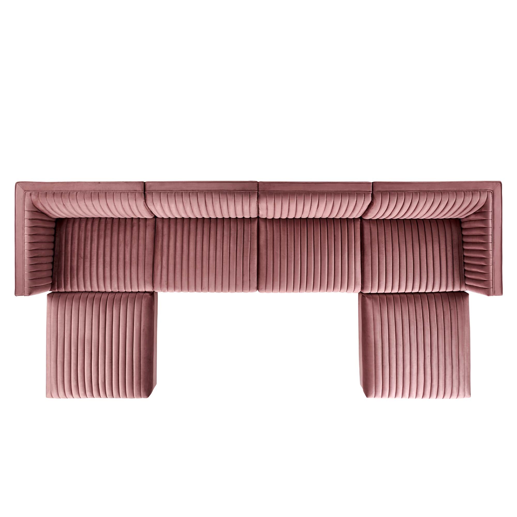 Sanguine Channel Tufted Performance Velvet 6-Piece Modular Sectional Sofa by Modway