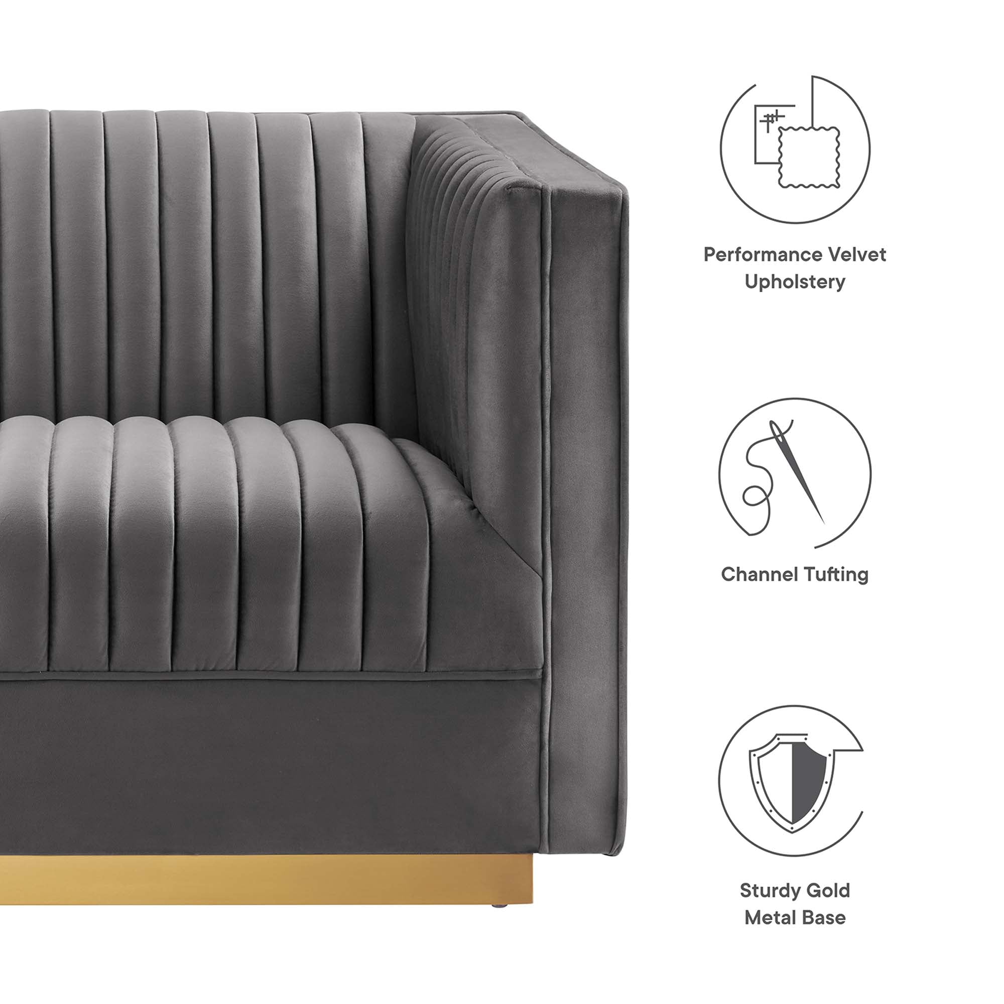 Sanguine Channel Tufted Performance Velvet 6-Piece Modular Sectional Sofa by Modway