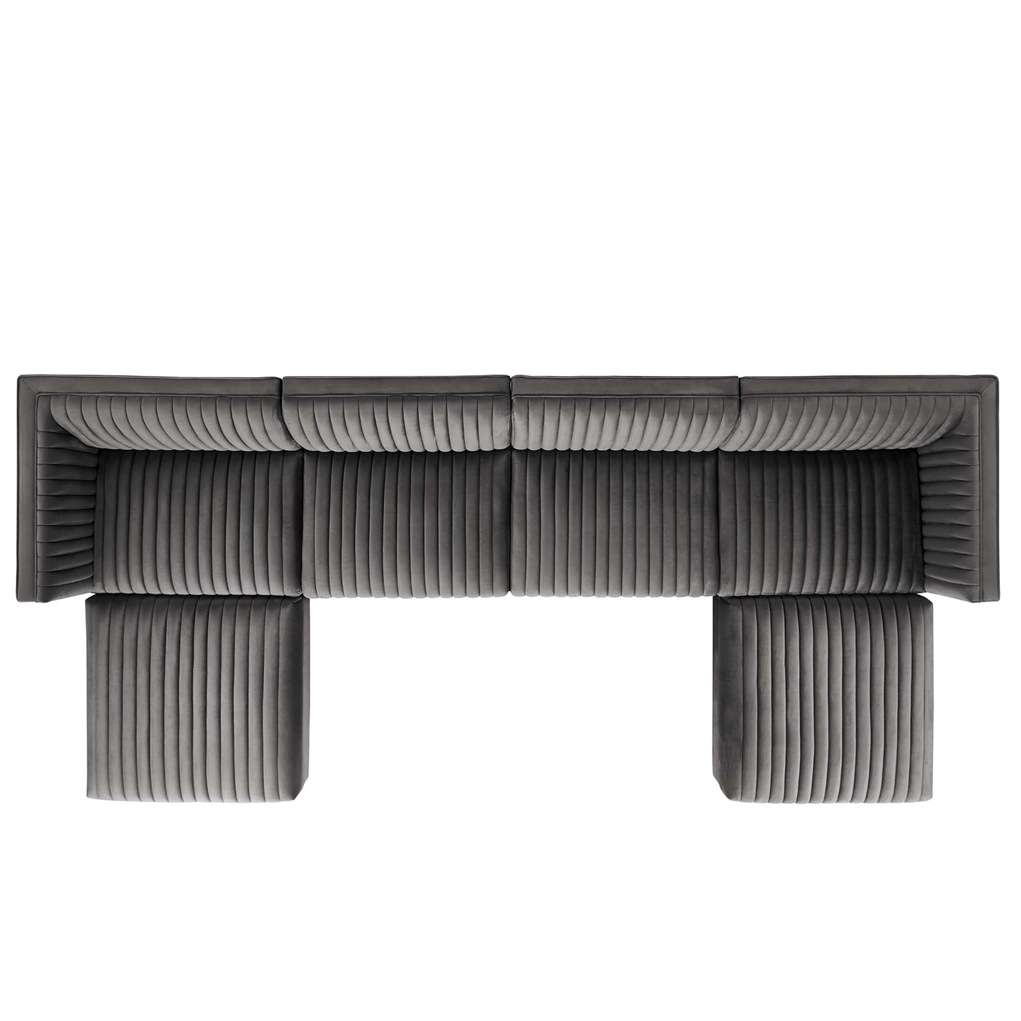 Sanguine Channel Tufted Performance Velvet 6-Piece Modular Sectional Sofa by Modway