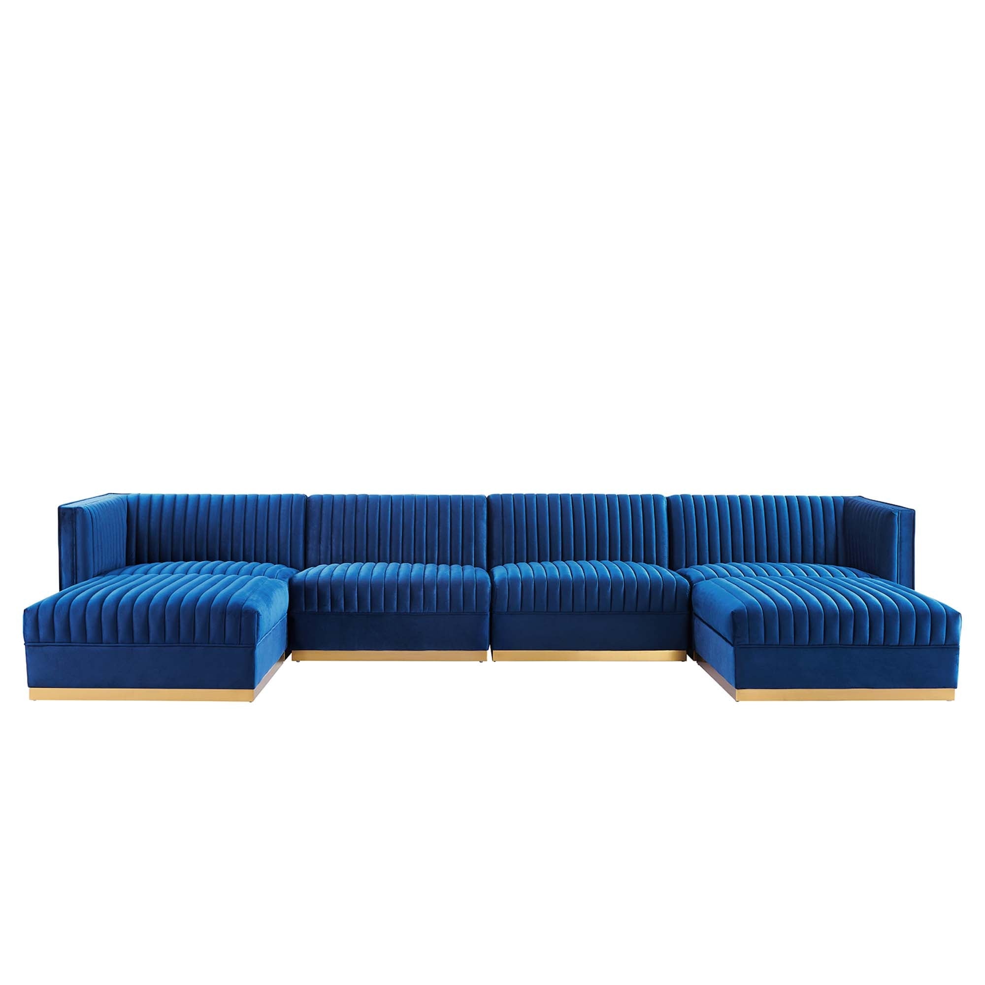 Sanguine Channel Tufted Performance Velvet 6-Piece Modular Sectional Sofa by Modway