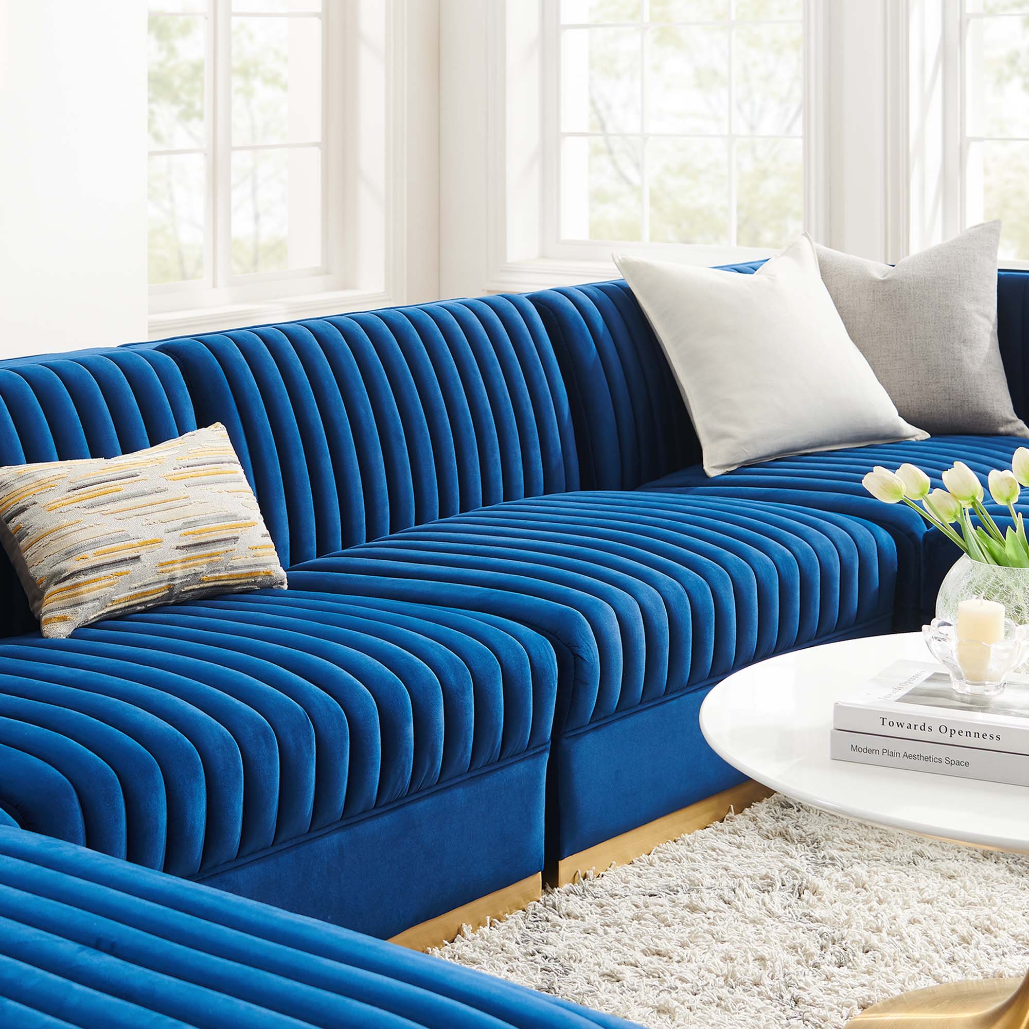Sanguine Channel Tufted Performance Velvet 6-Piece Modular Sectional Sofa by Modway