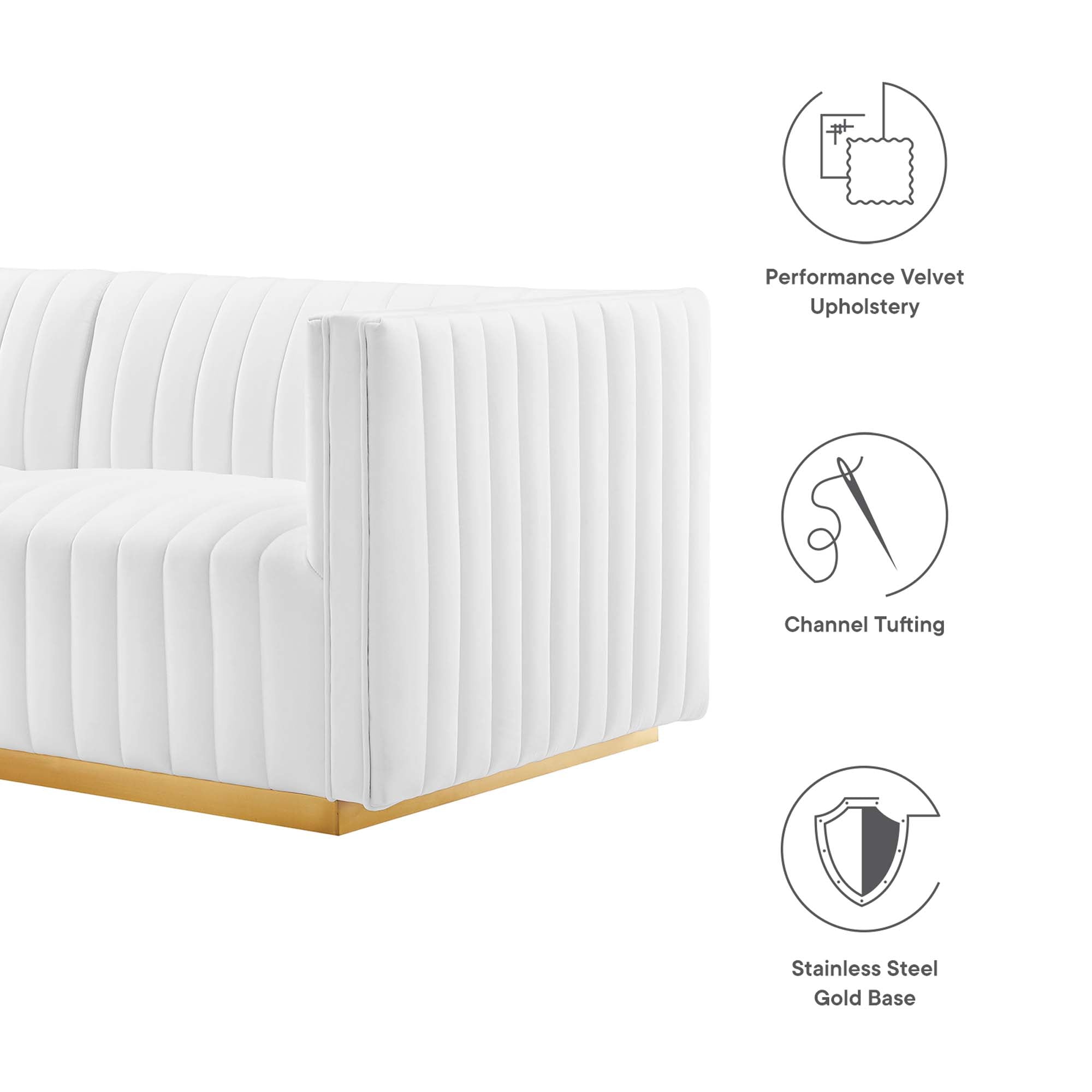 Conjure Channel Tufted Performance Velvet Loveseat by Modway
