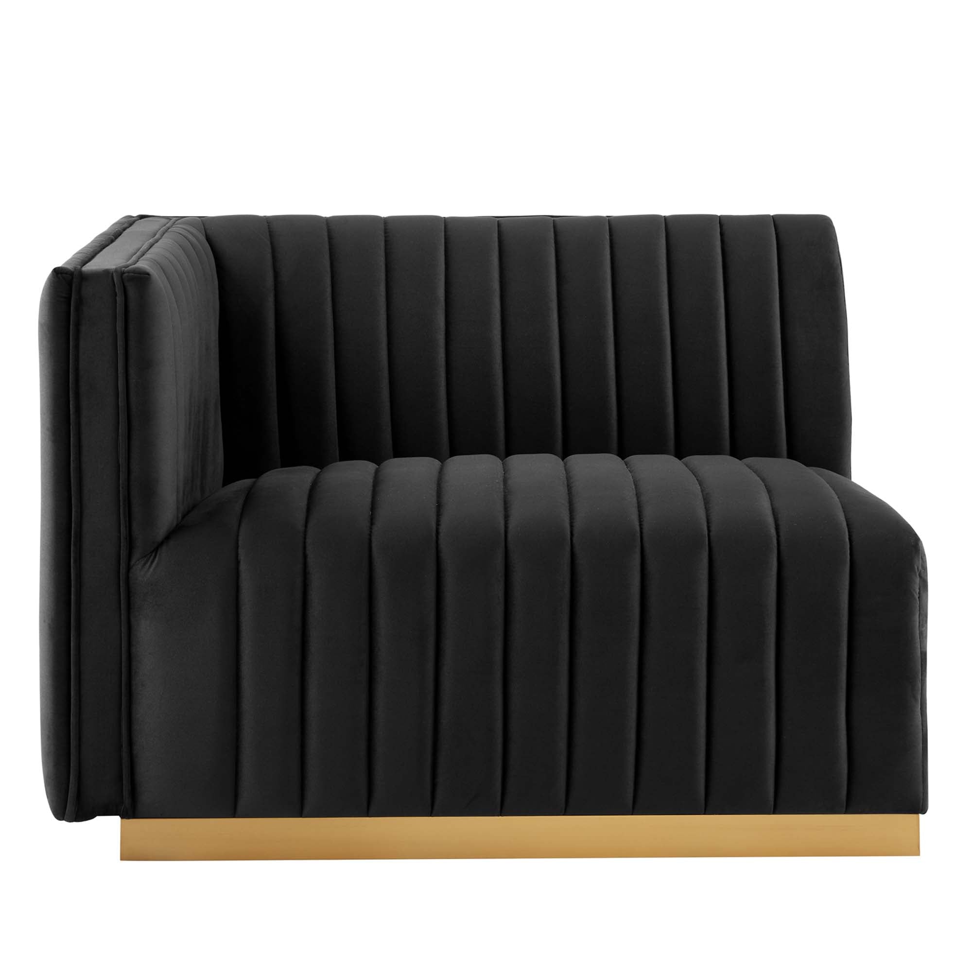 Conjure 4-Piece Channel Tufted Performance Velvet Sectional by Modway