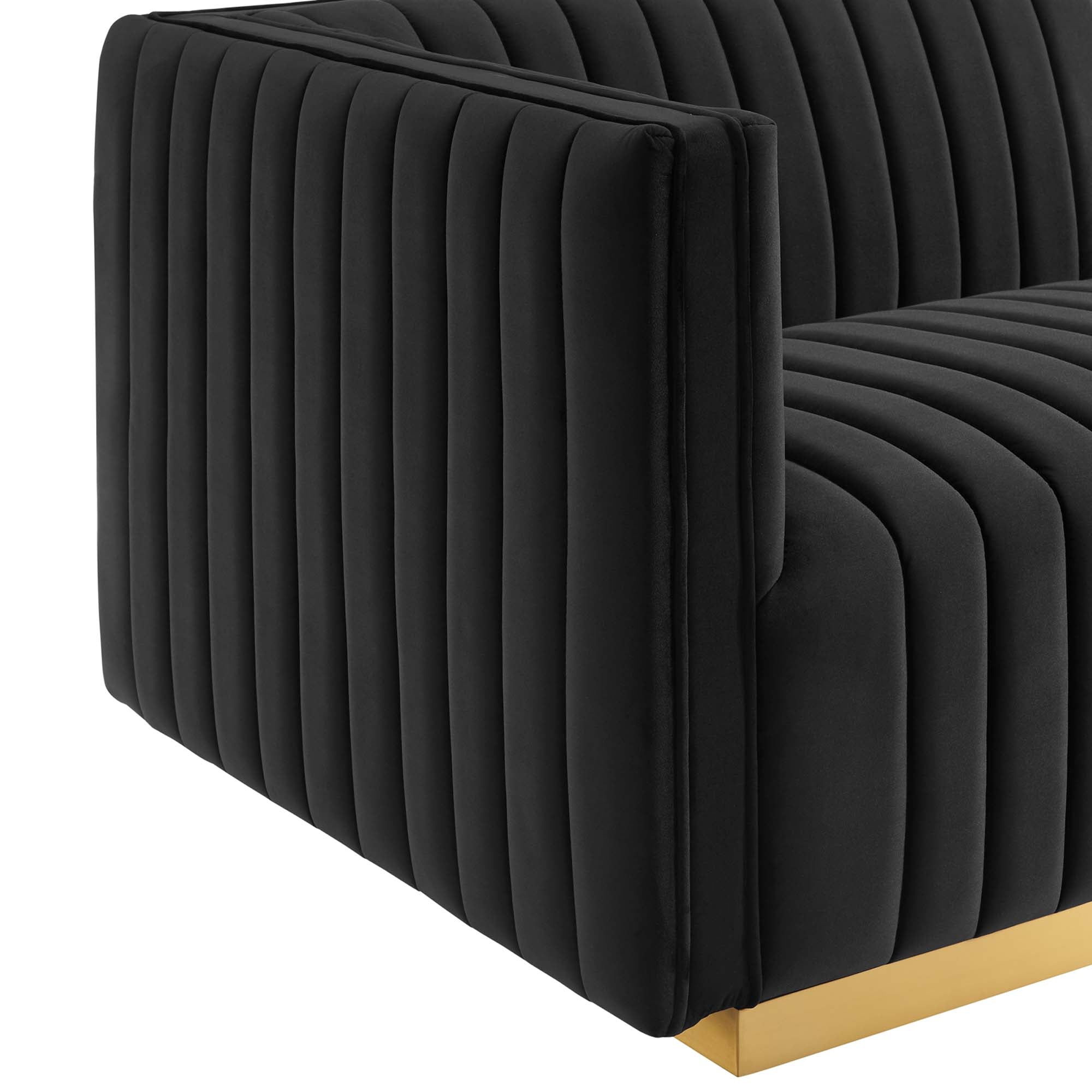 Conjure 4-Piece Channel Tufted Performance Velvet Sectional by Modway