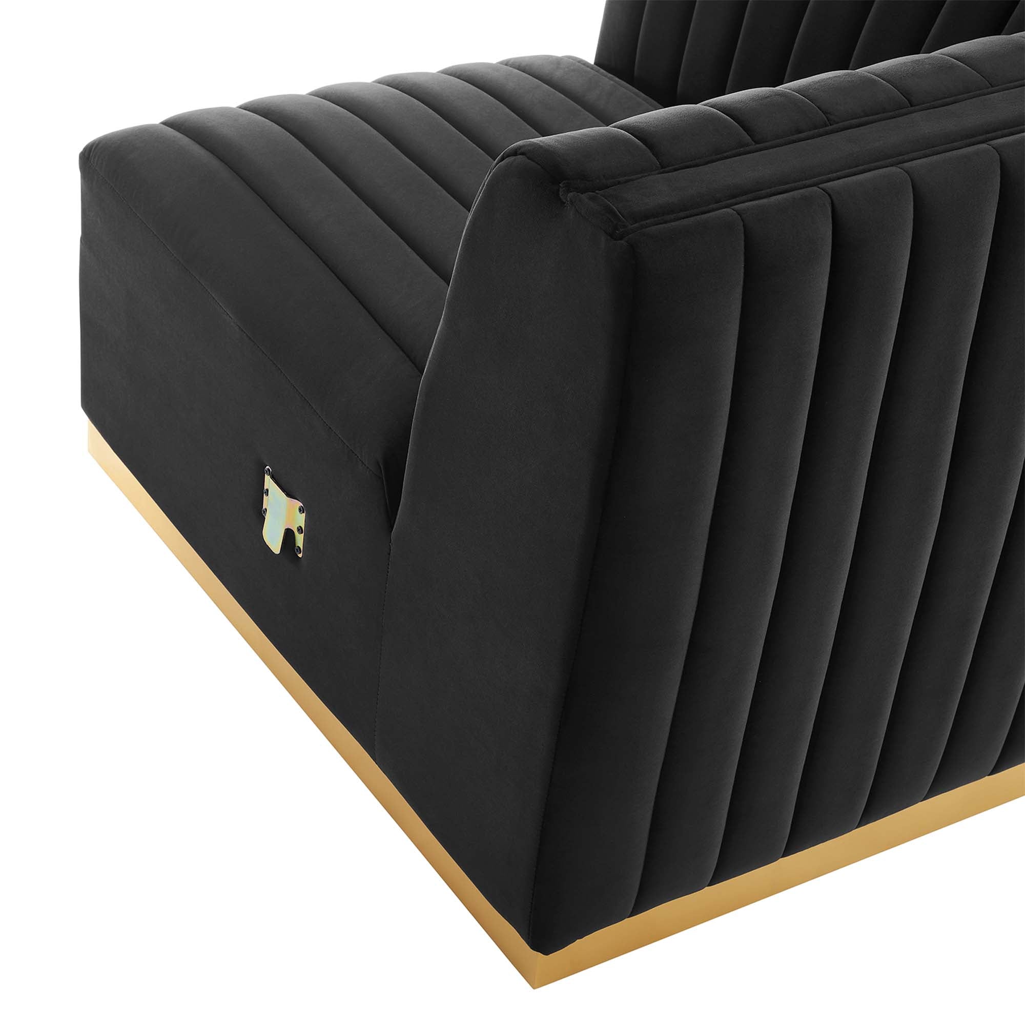 Conjure 5-Piece Channel Tufted Performance Velvet Sectional by Modway