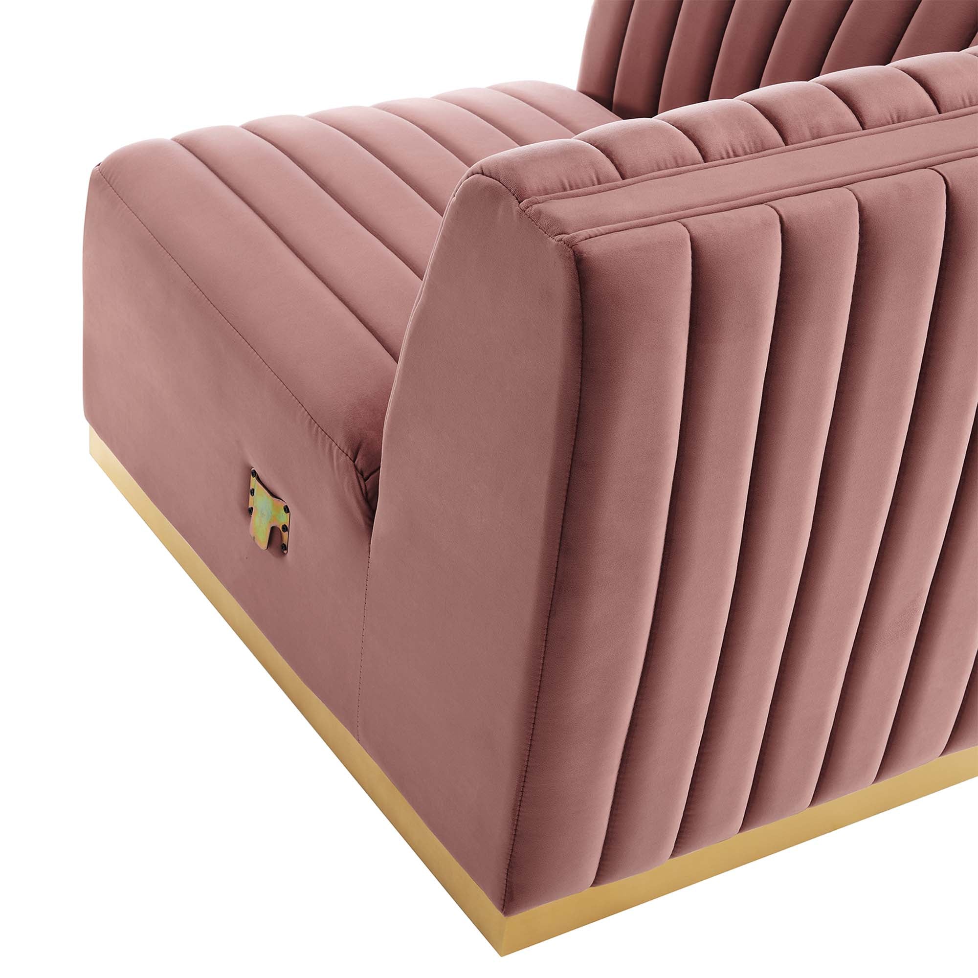 Conjure 5-Piece Channel Tufted Performance Velvet Sectional by Modway