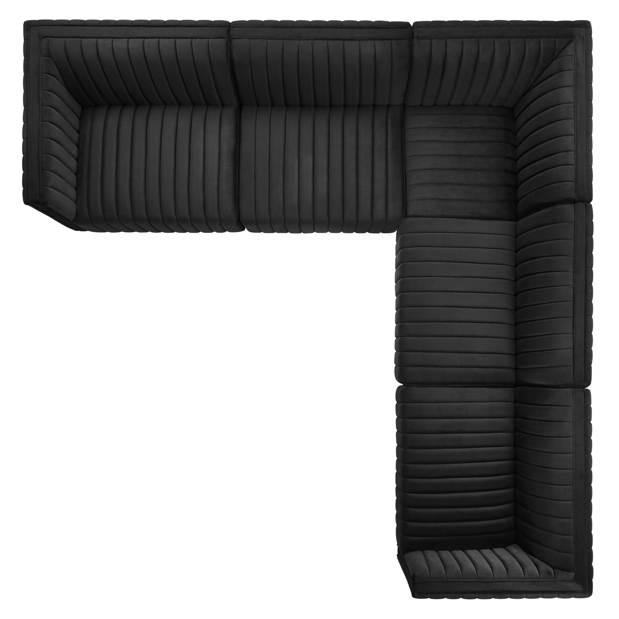 Conjure Channel Tufted Performance Velvet 5-Piece Sectional by Modway