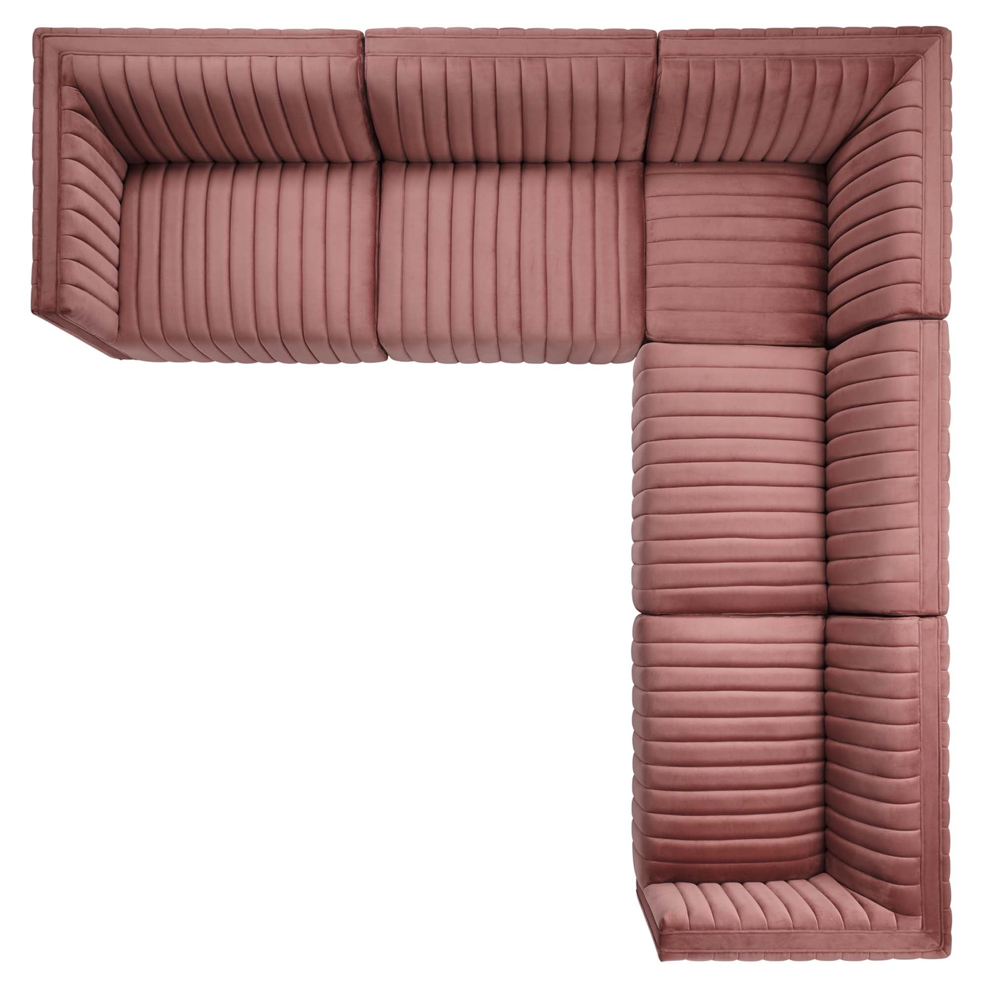 Conjure Channel Tufted Performance Velvet 5-Piece Sectional by Modway